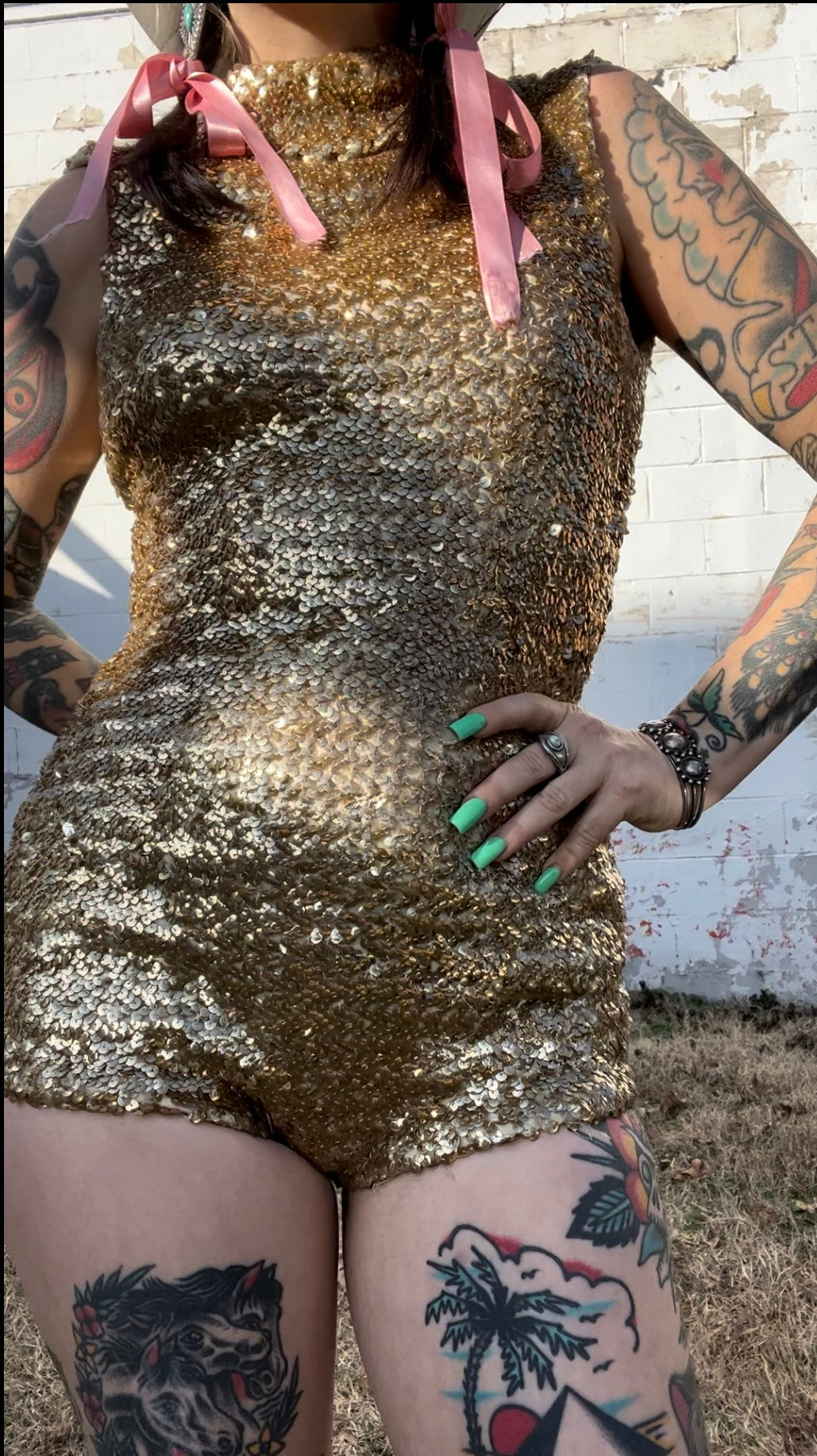 1960s Sequin Costume Bodysuit