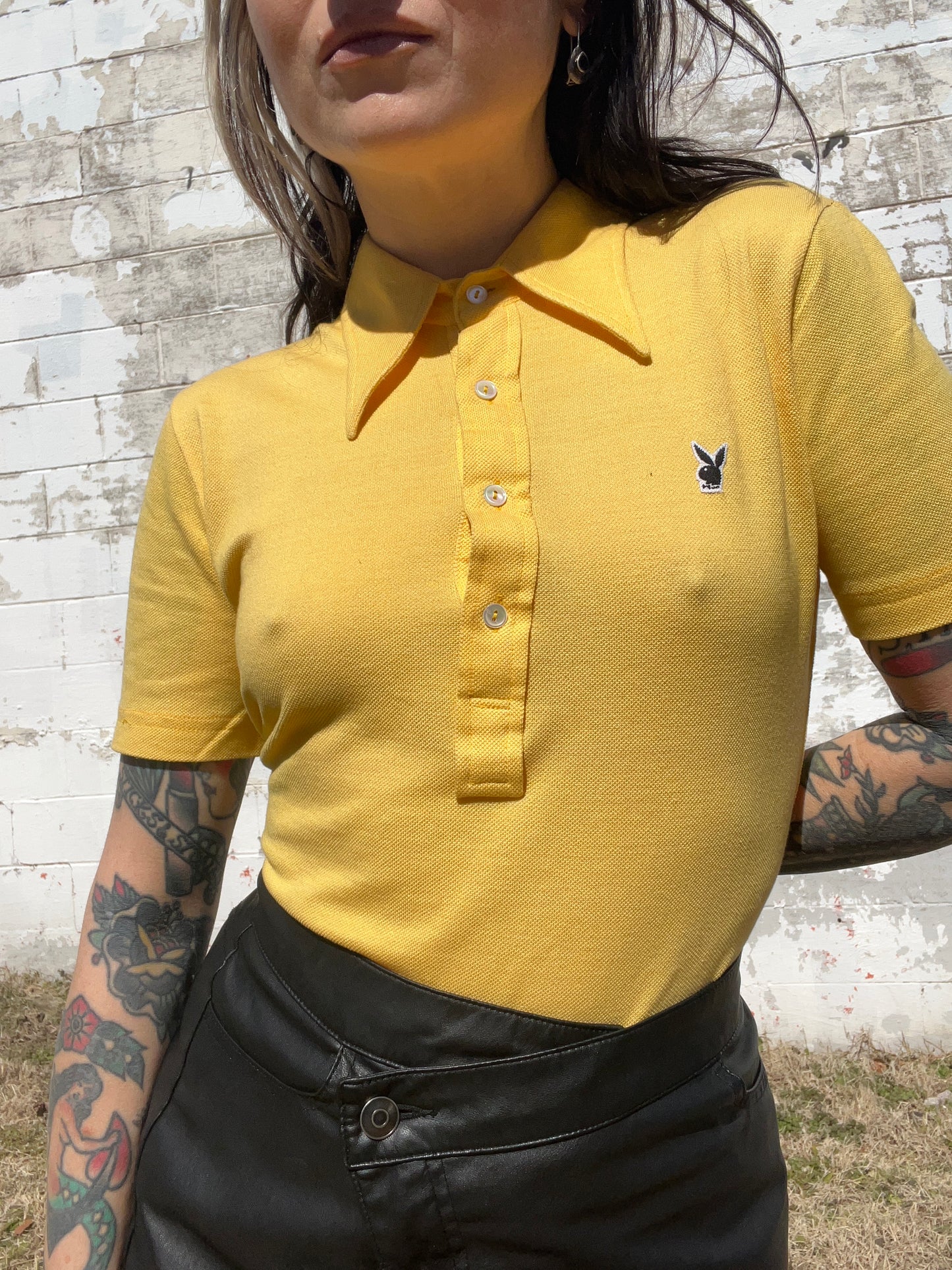 NOS Yellow Playboy Polo Made in Spain
