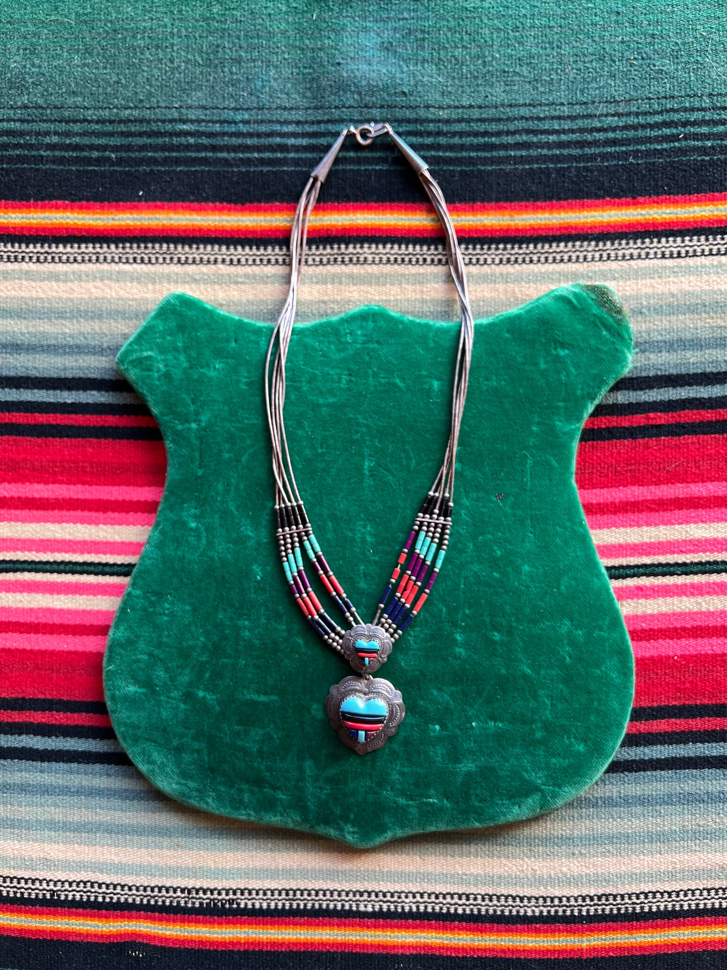 VTG Heart Pendant Turquoise Necklace