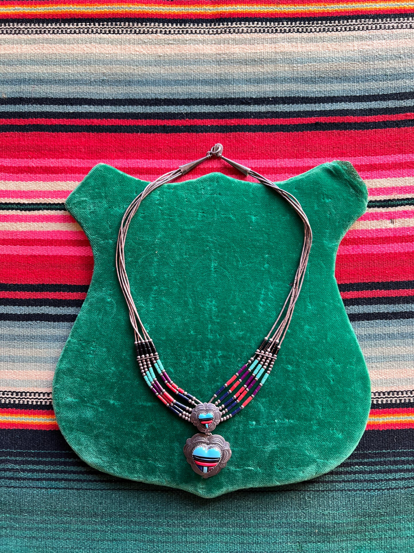VTG Heart Pendant Turquoise Necklace
