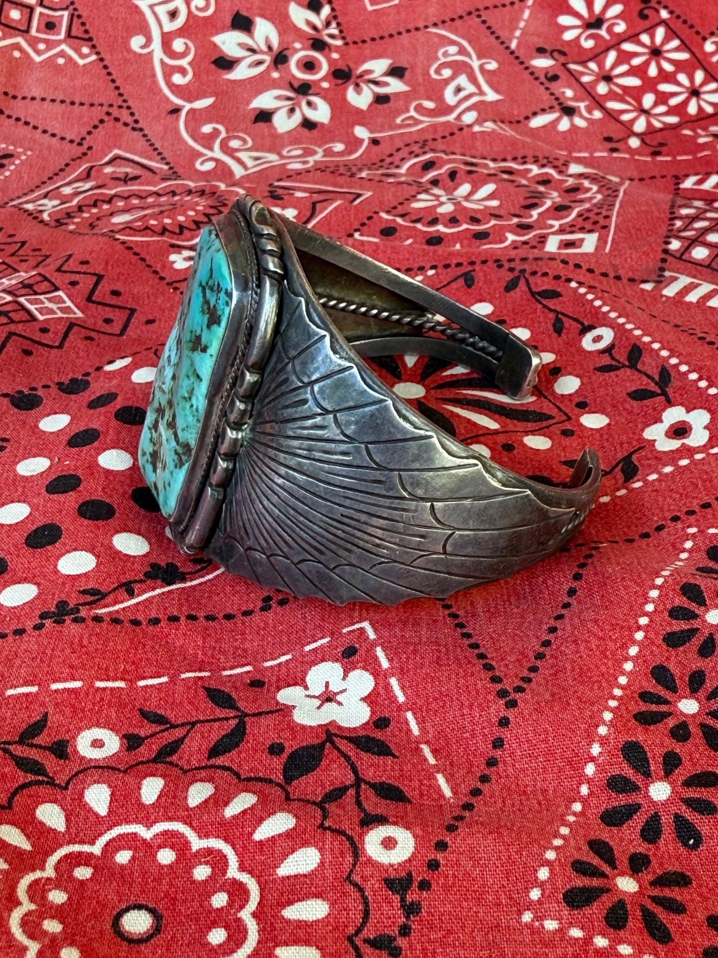 Vinatge Sterling and Turquoise cuff (MA)