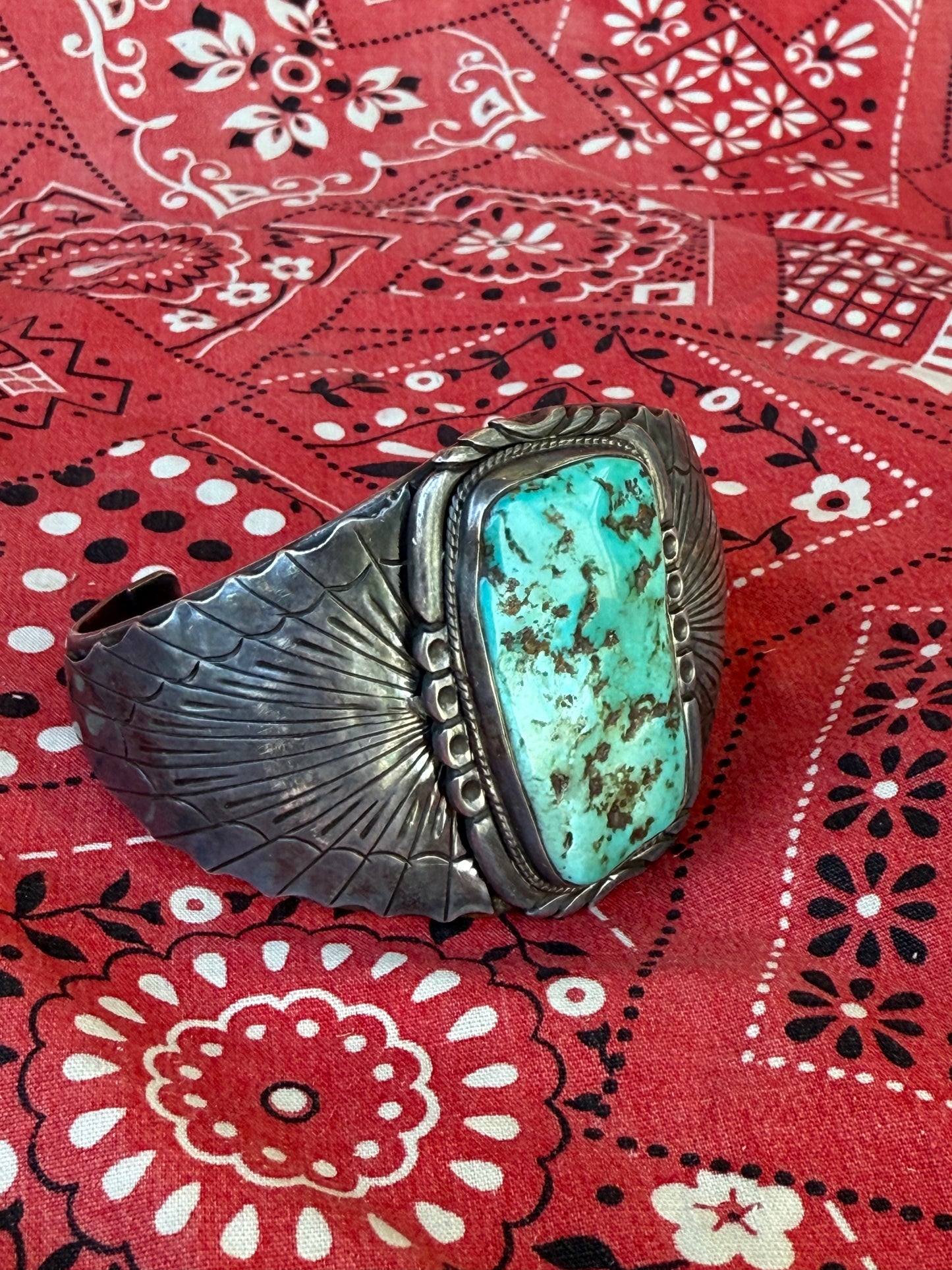 Vinatge Sterling and Turquoise cuff (MA)