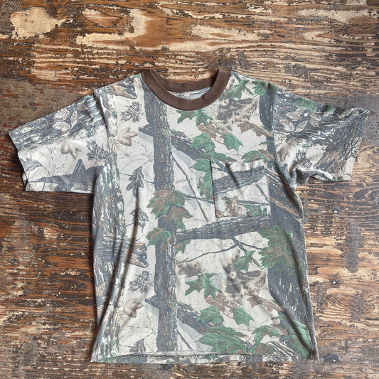 Single Stitch Camo Pocket Tee