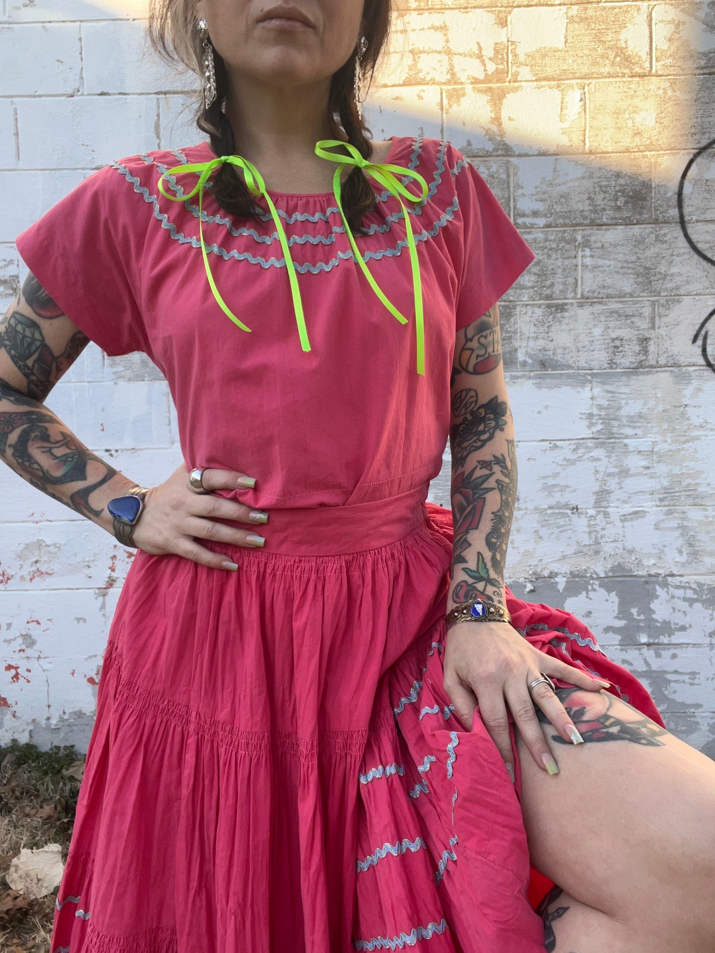 Pink and Blue Square Dancing Set