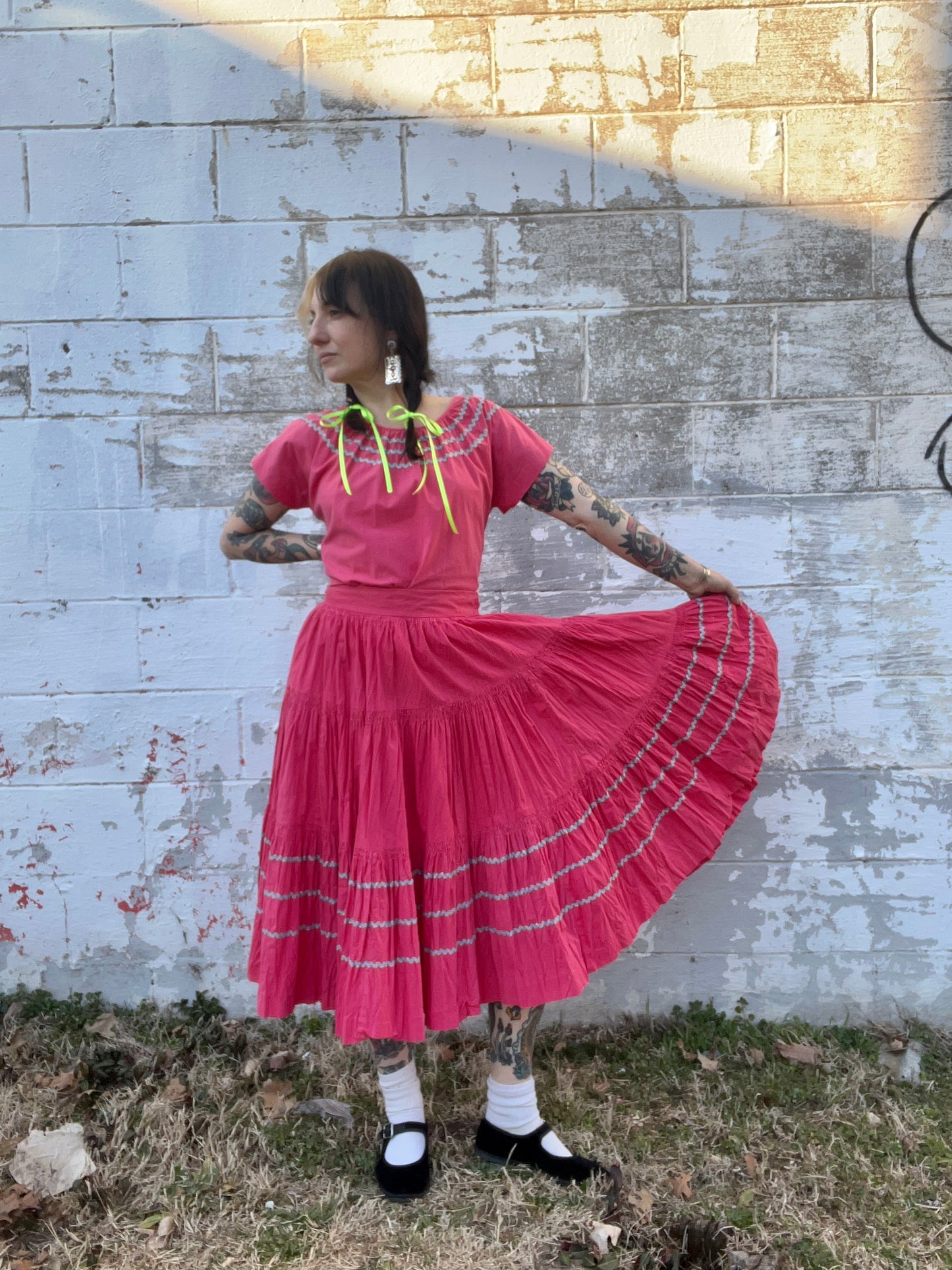 Pink and Blue Square Dancing Set