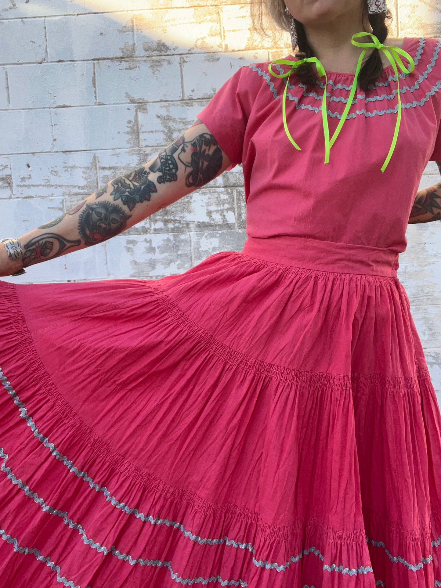Pink and Blue Square Dancing Set