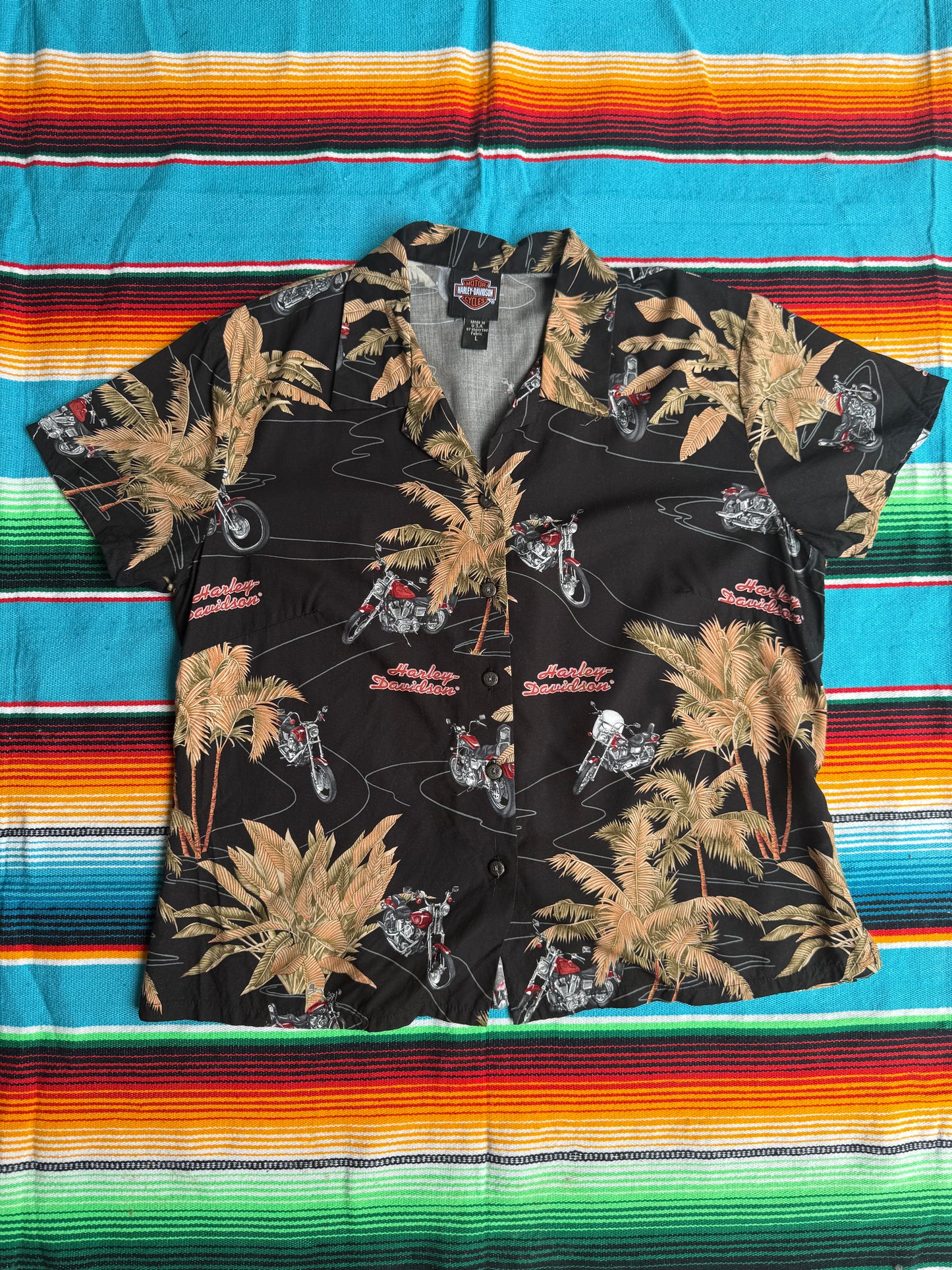 Harley Davidson Hawaiian Shirt Black