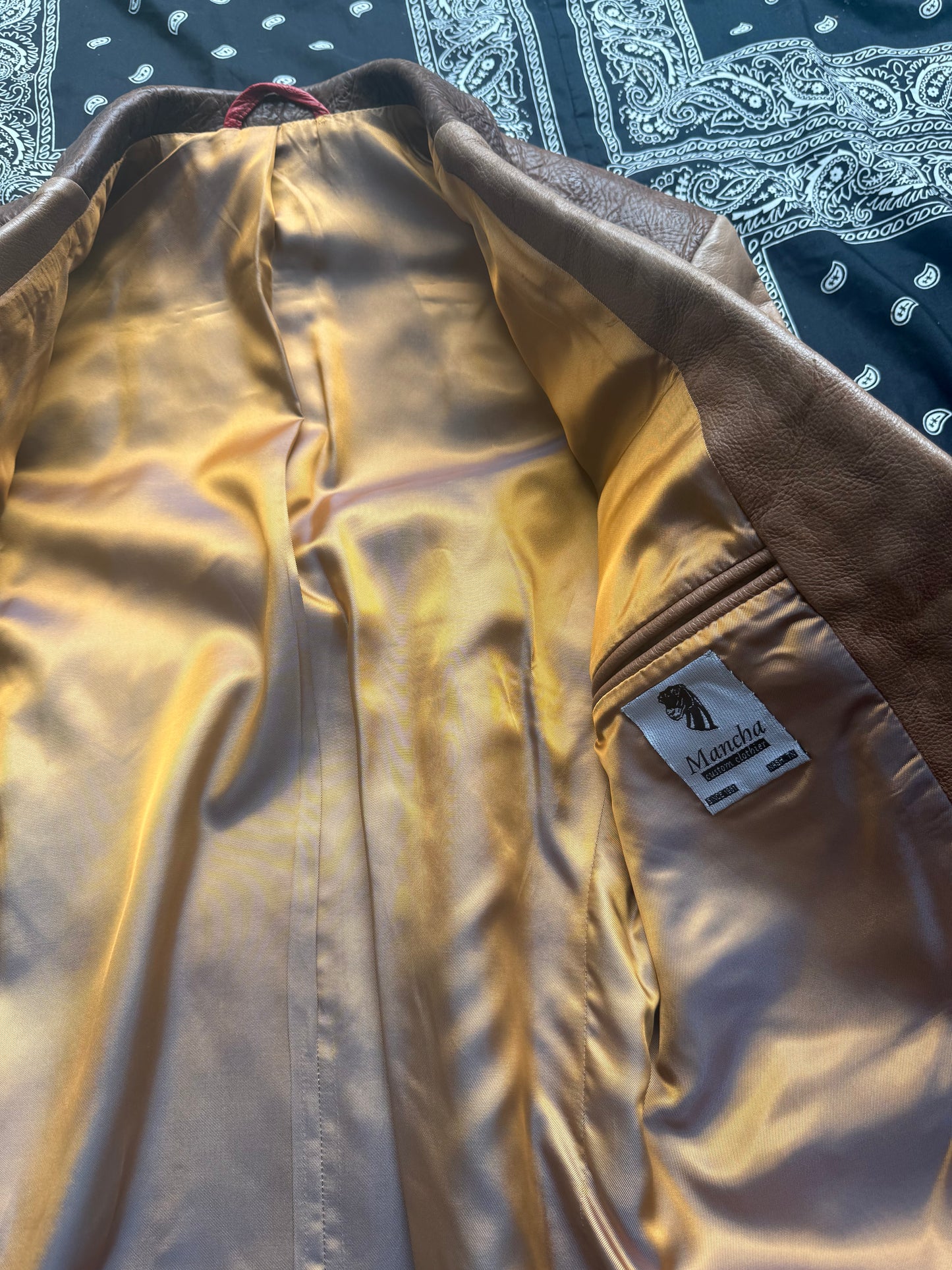 Vintage Custom Leather Blazer with Arrows Design by Mancha