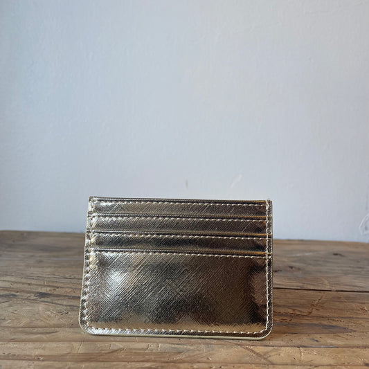 Gold Leather Card Holder