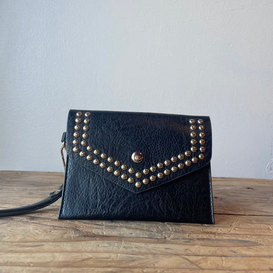 Leather Studded Wristlet