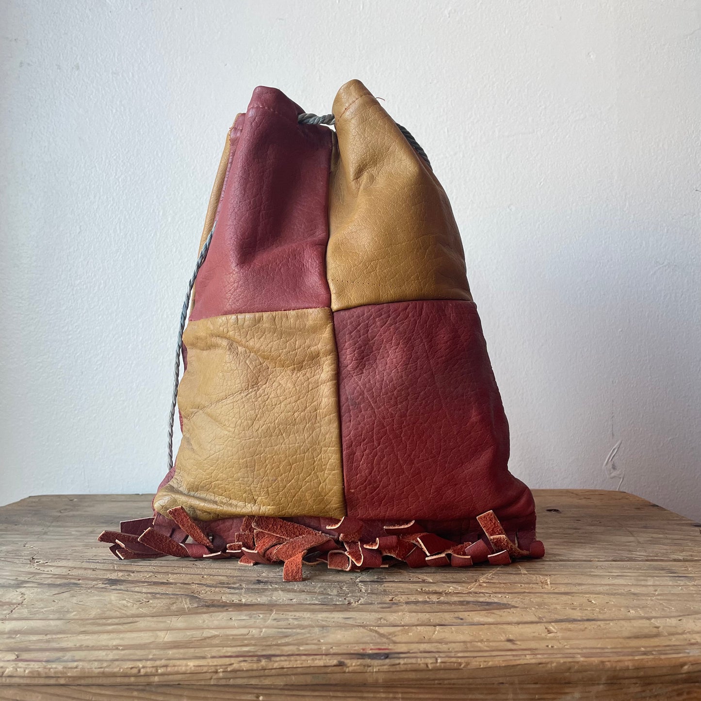 1970s Spanish Leather Drawstring Bag