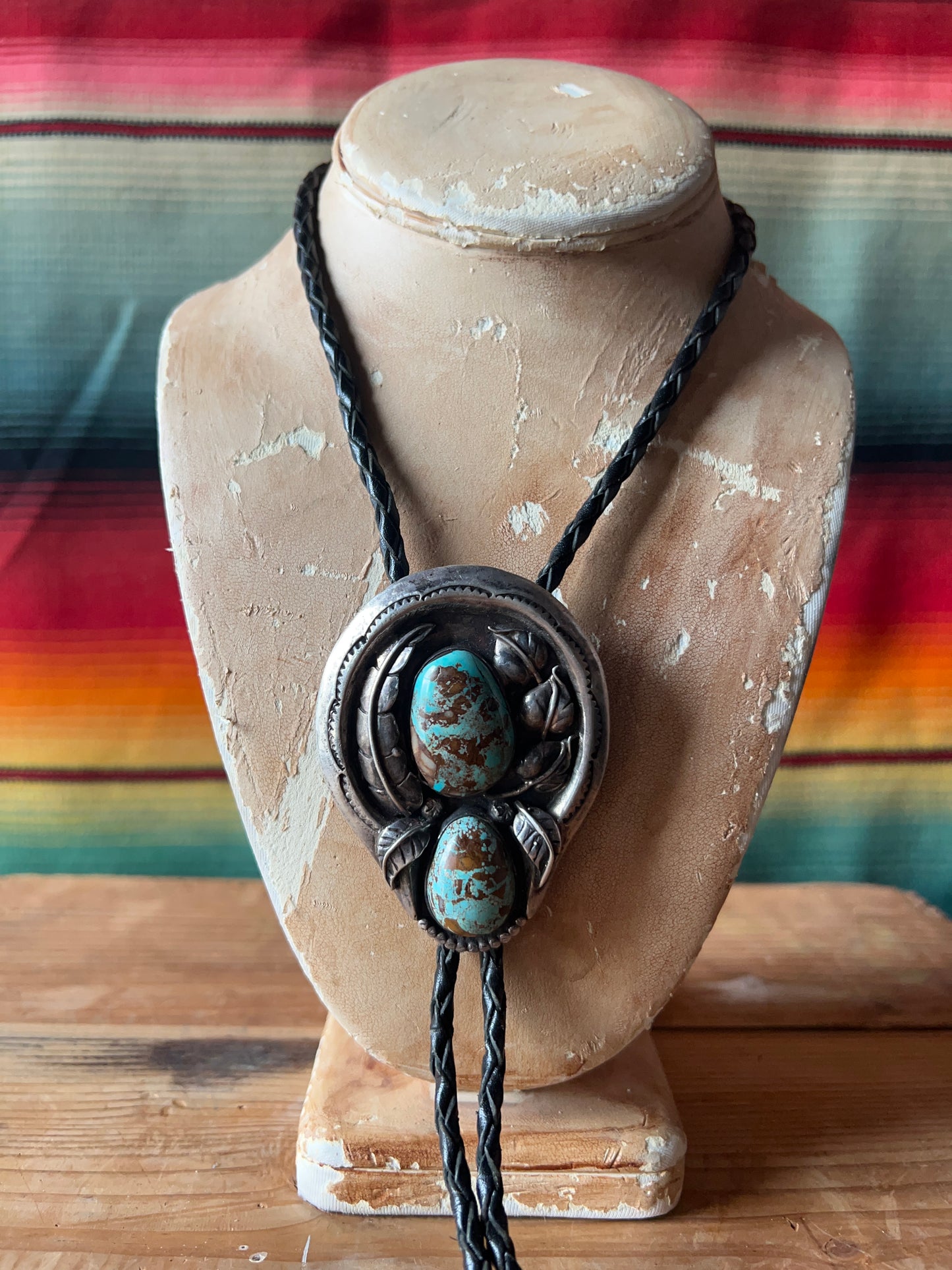 2 Stone Sterling Large Bolo Tie