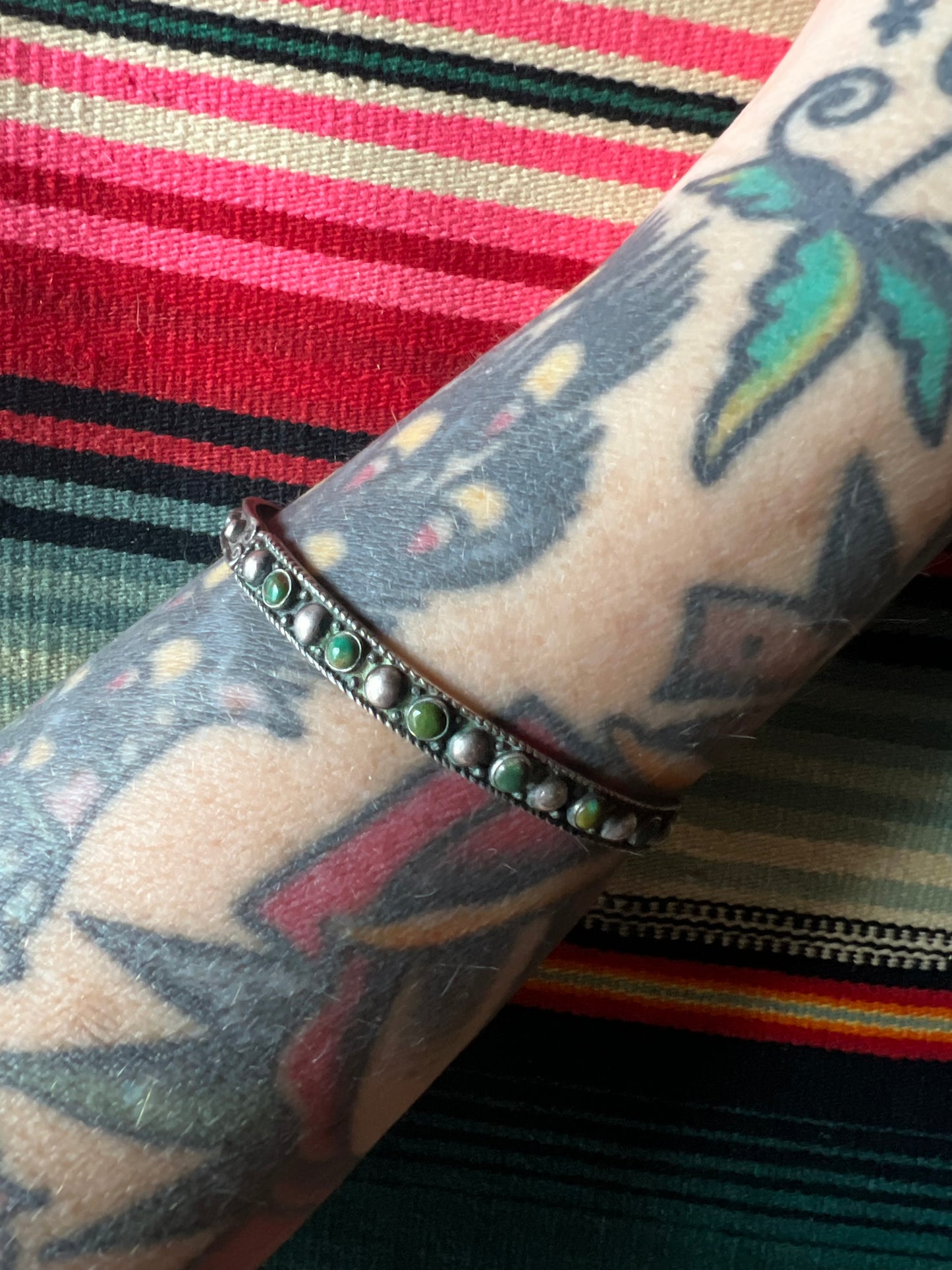 Stone & Bead Snake Eyes Cuff