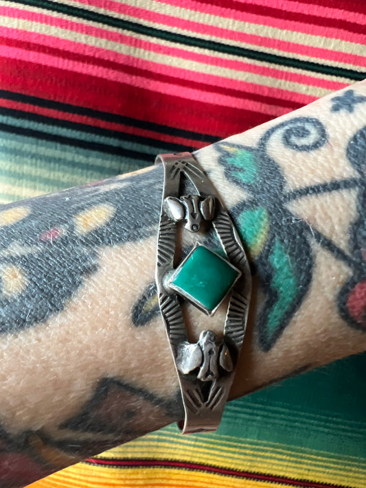 Harvey Era Thunderbird Diamond Cut Stone Cuff