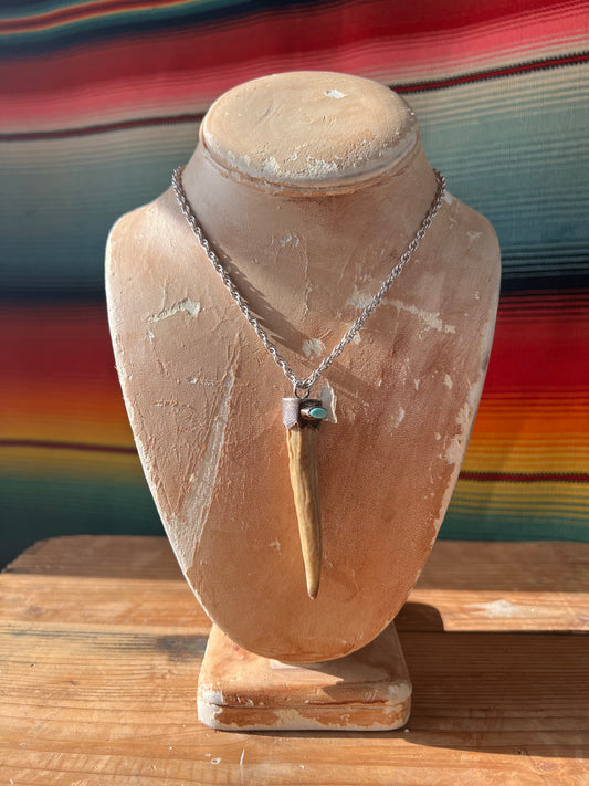Antler Turquoise Sterling Rope Chain Necklace
