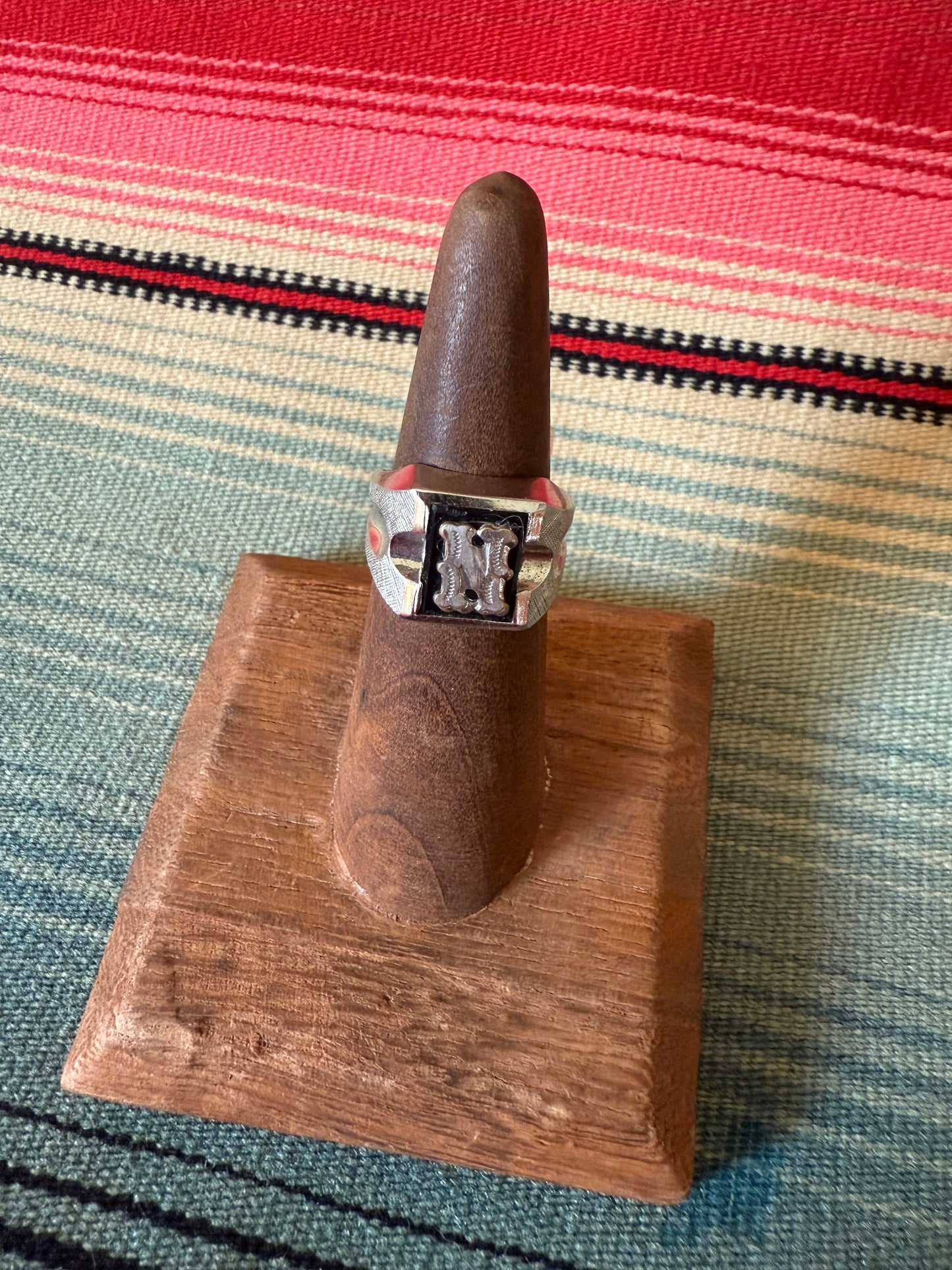 Art Deco Sterling "N" Signet Ring