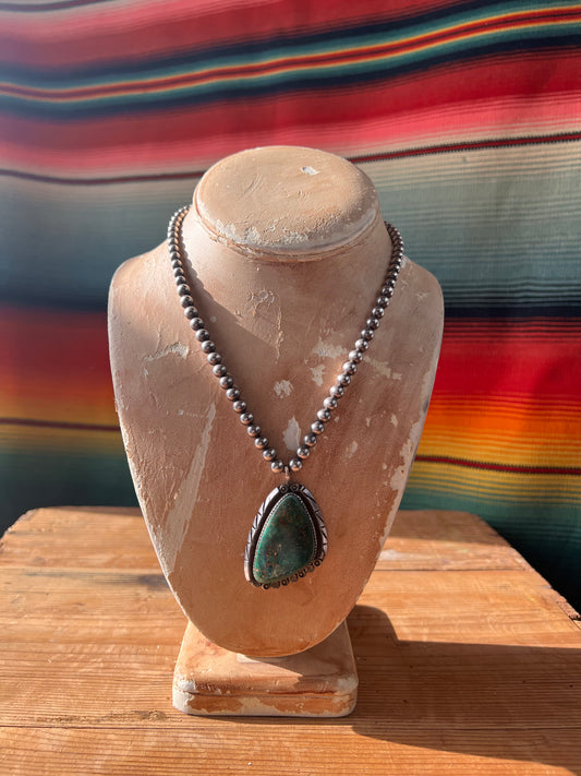 Sterling Beaded Pendant Necklace