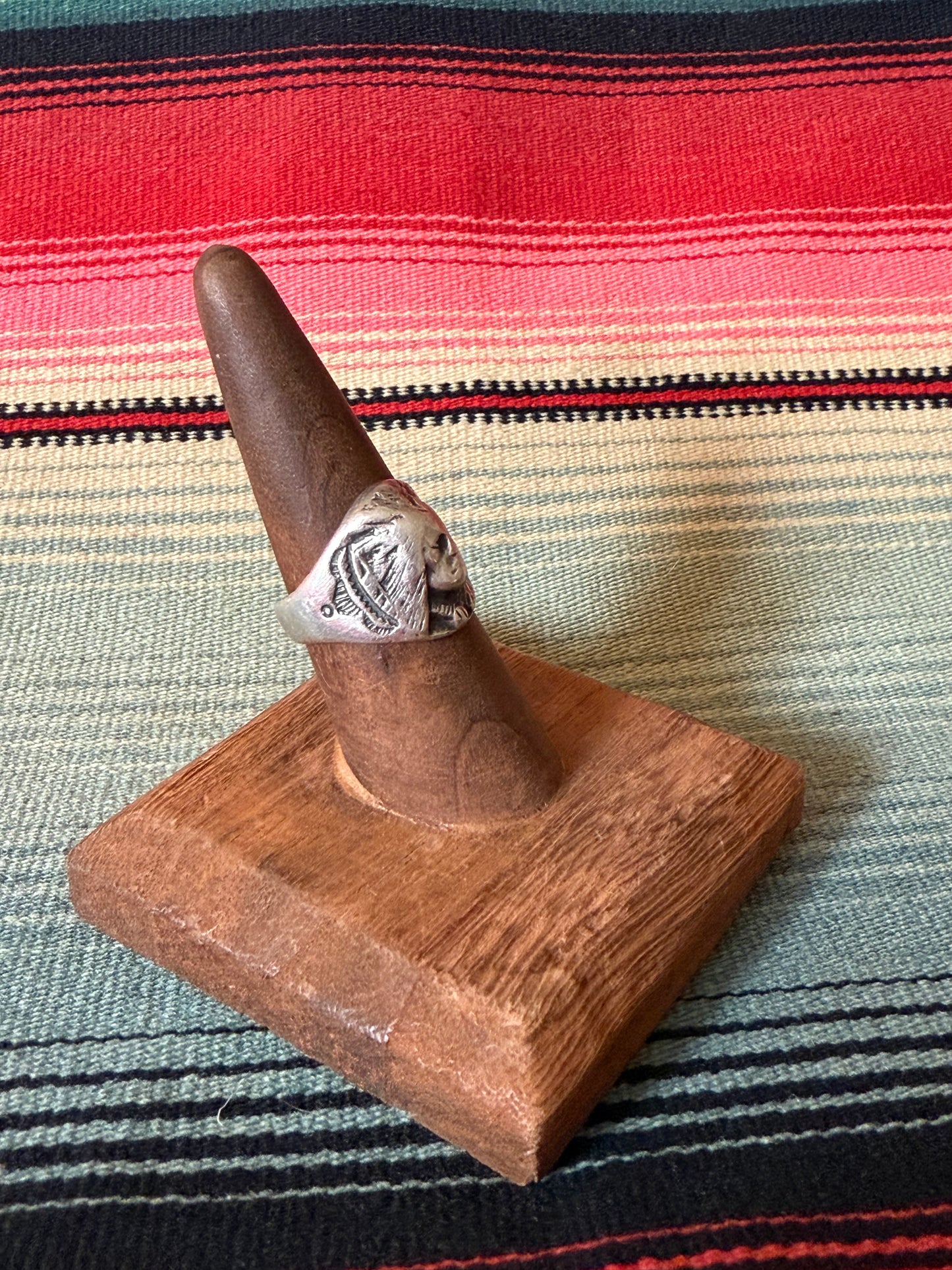 Vintage Silver Native American Skull Ring