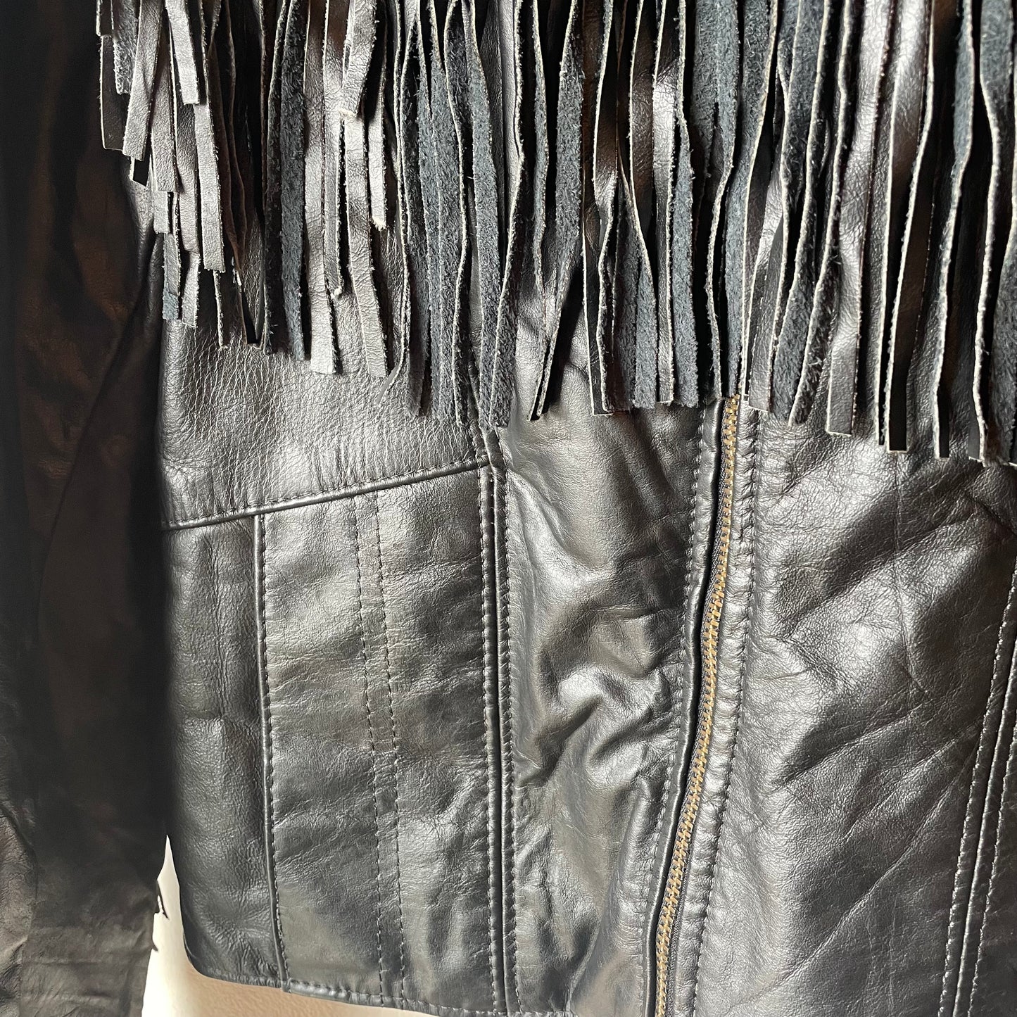 VTG Branded Garments Leather Fringe Jacket