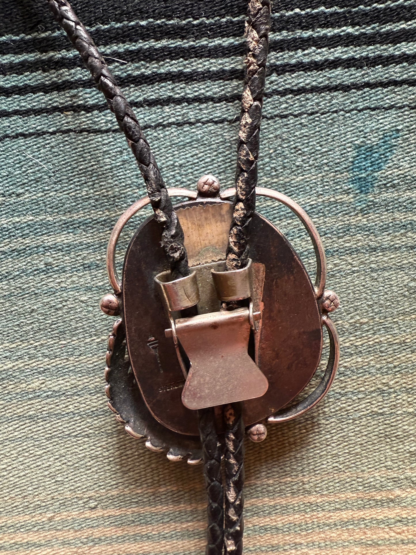 Vintage Sterling and Petrified Wood Bolo