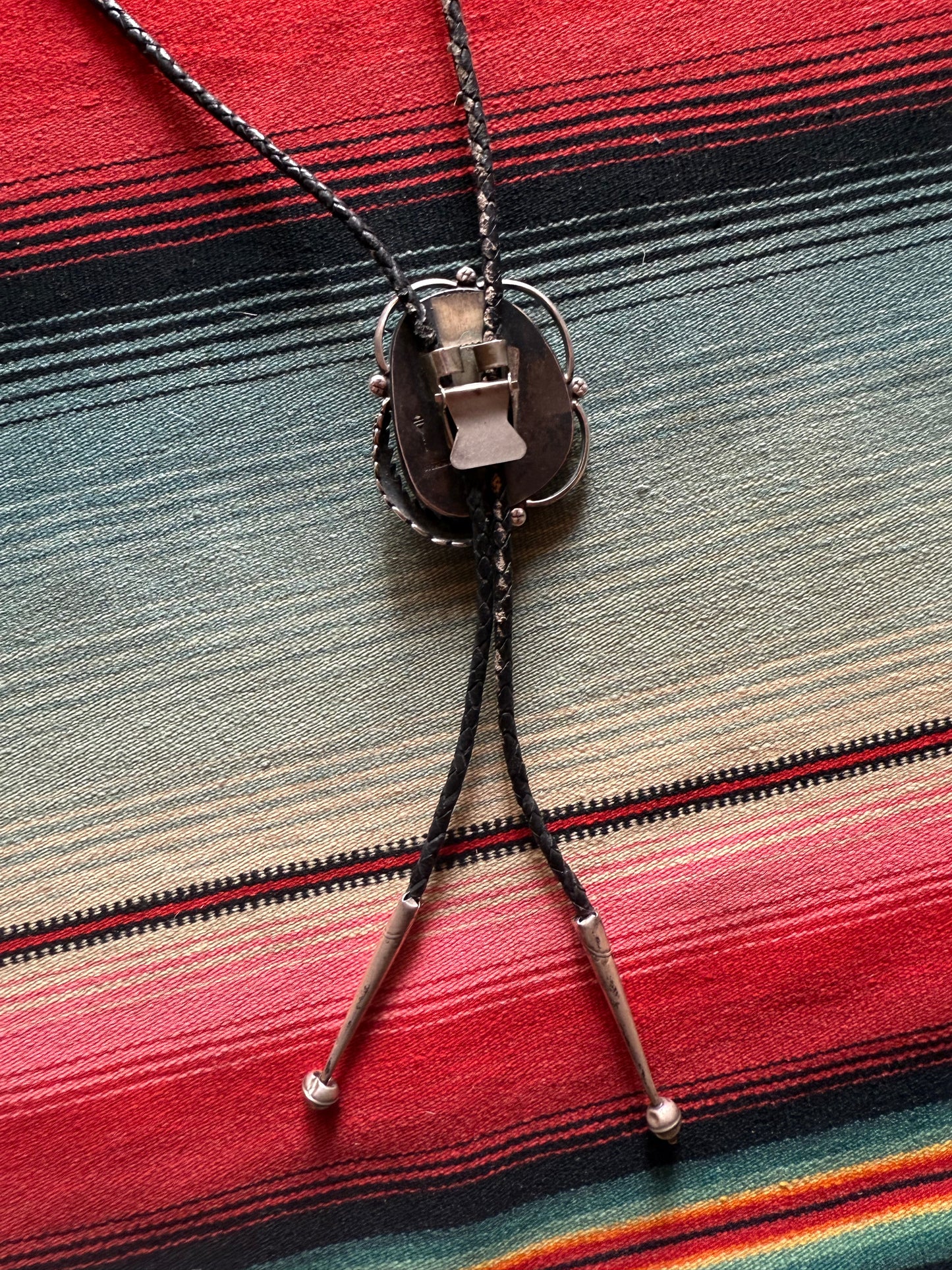 Vintage Sterling and Petrified Wood Bolo