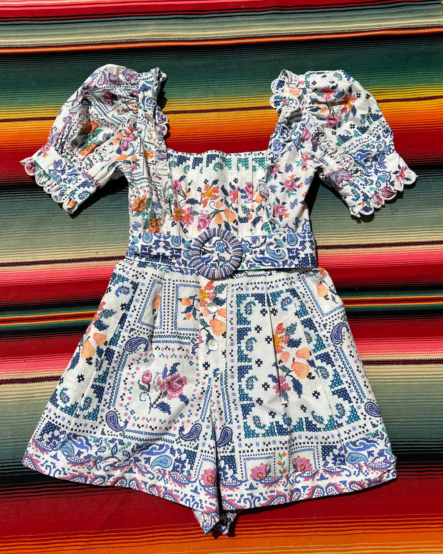 Farm Rio Puff Sleeve Romper