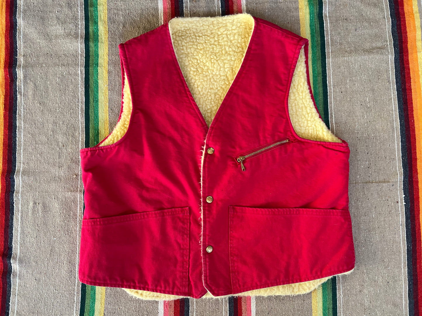 1950s 60s Sherpa Lined Vest