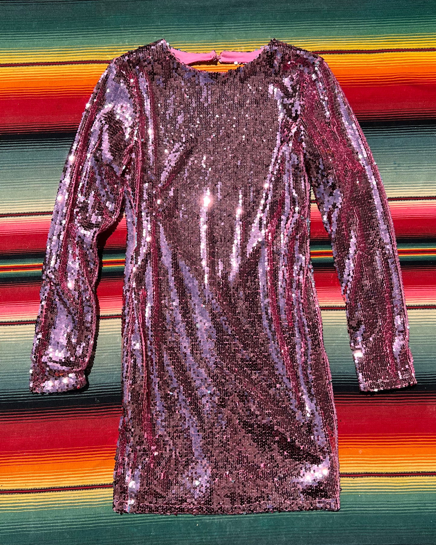 Superdown Pink Sequin Backless Dress