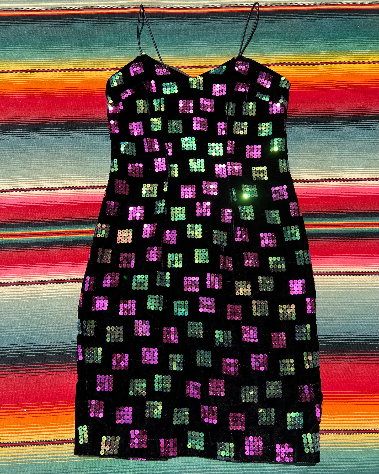 1990s Sequin Velvet Dress