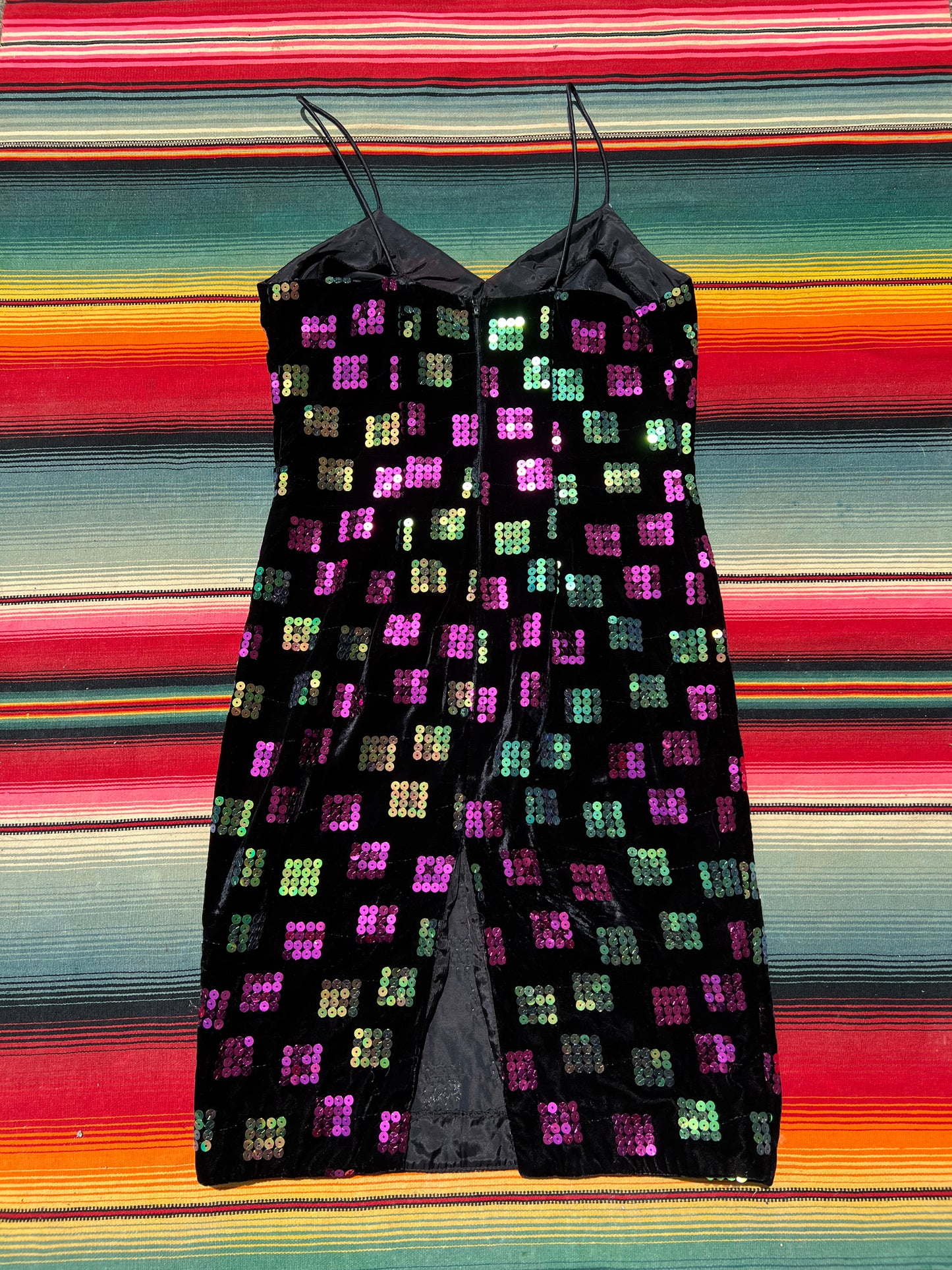 1990s Sequin Velvet Dress