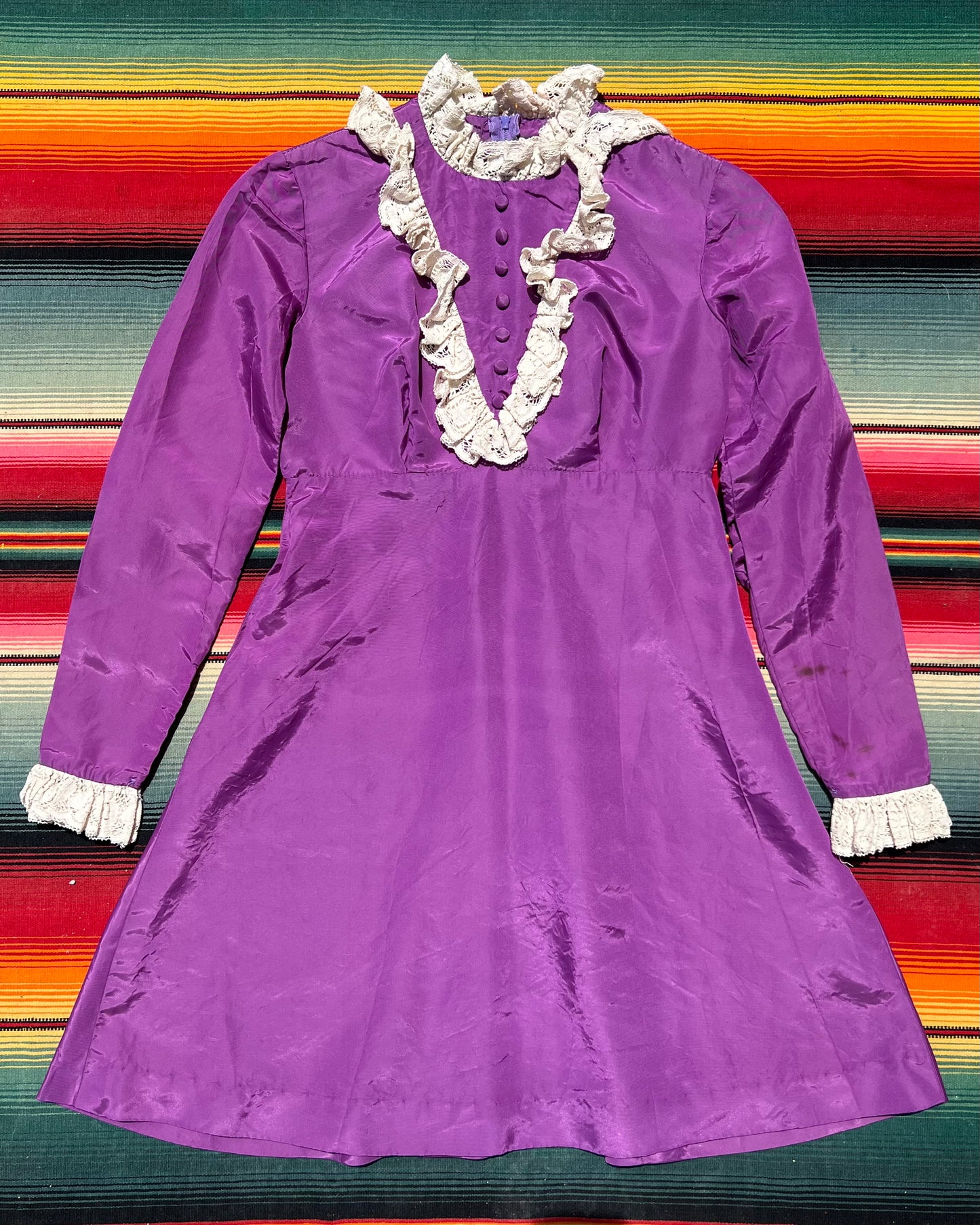 1960s Purple Taffeta Mini Dress