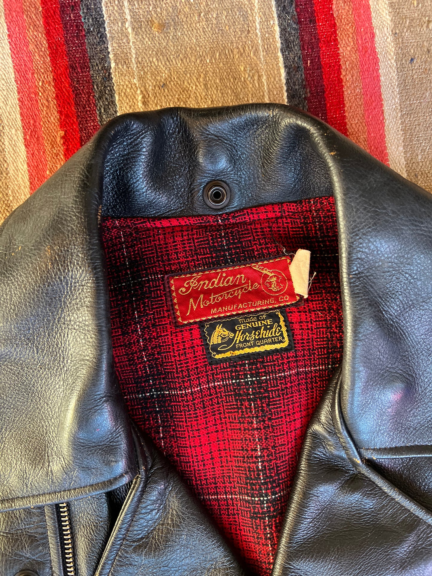 1950s Style Indian Horse Hide Moto Jacket