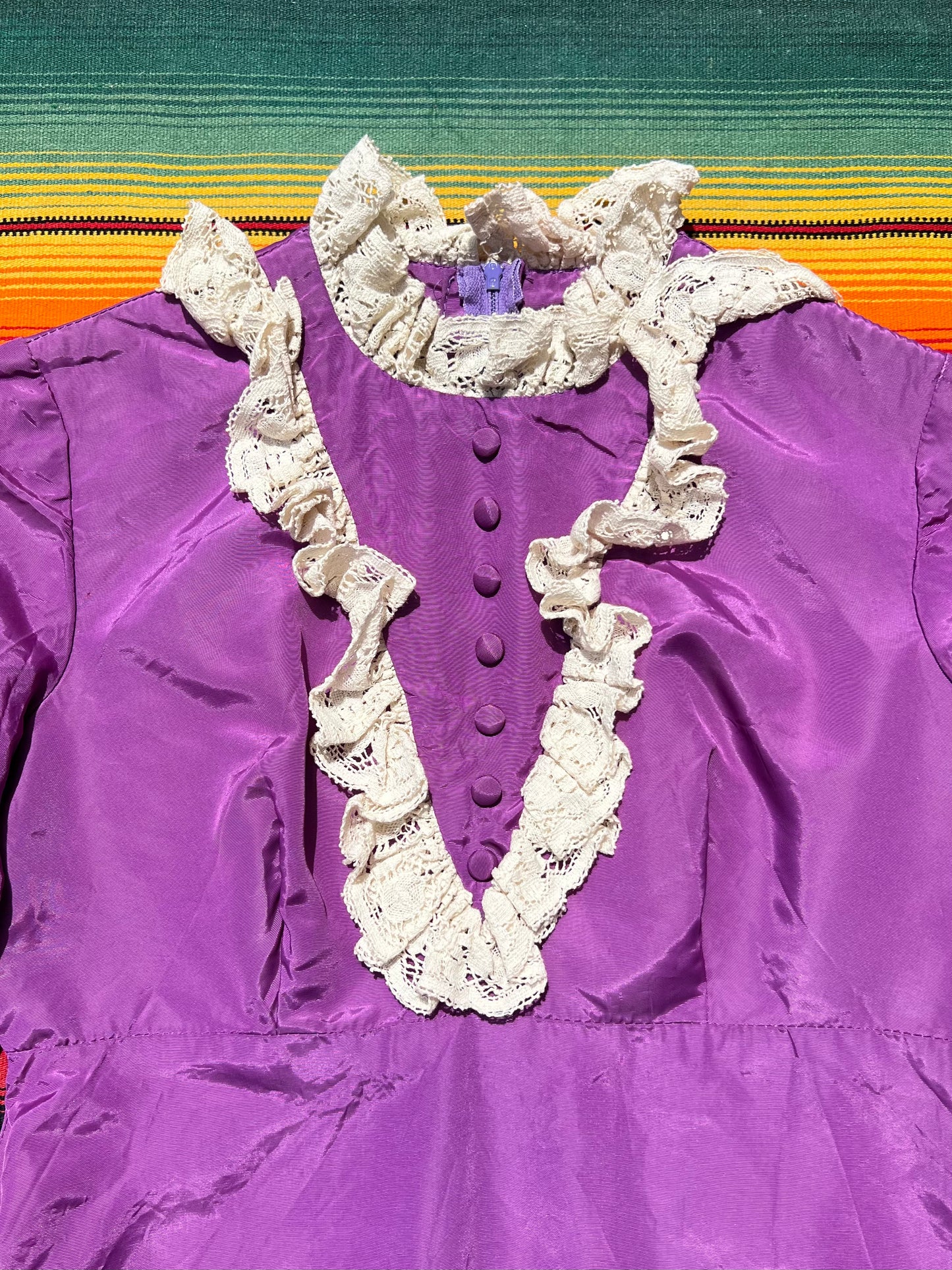 1960s Purple Taffeta Mini Dress