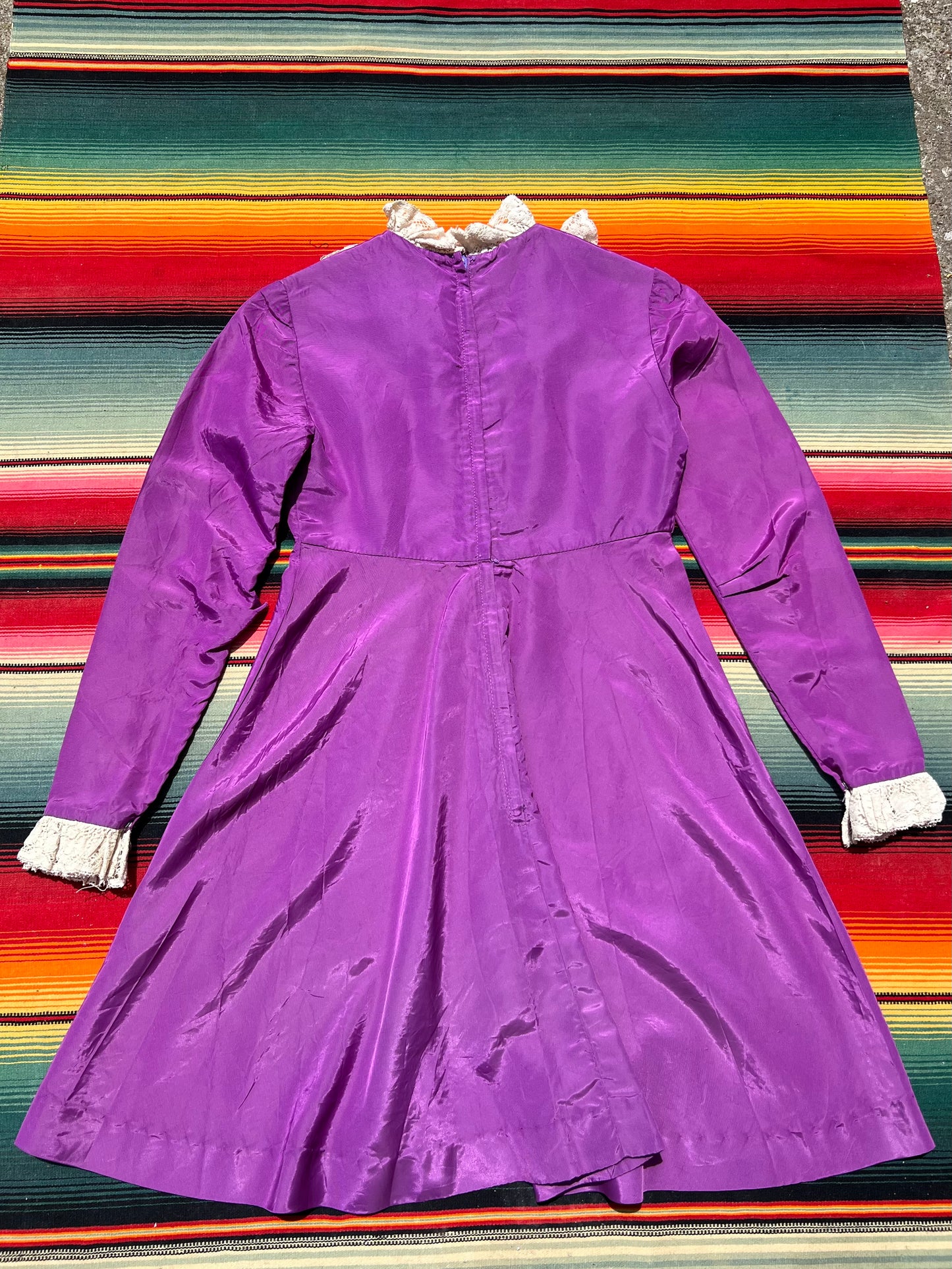 1960s Purple Taffeta Mini Dress