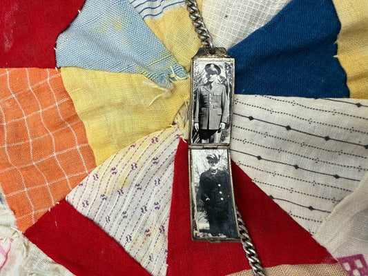 Vintage WWII Air Corps ID Bracelet and Locket, Sterling with Original Photos