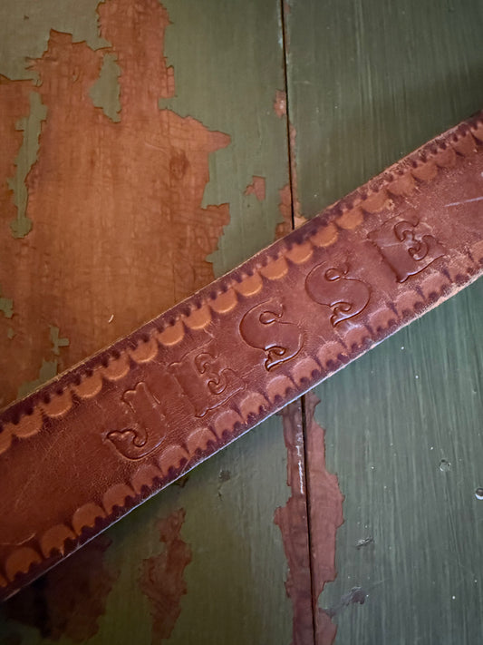 Vintage leather mushroom "Jesse" belt - no buckle (MA)