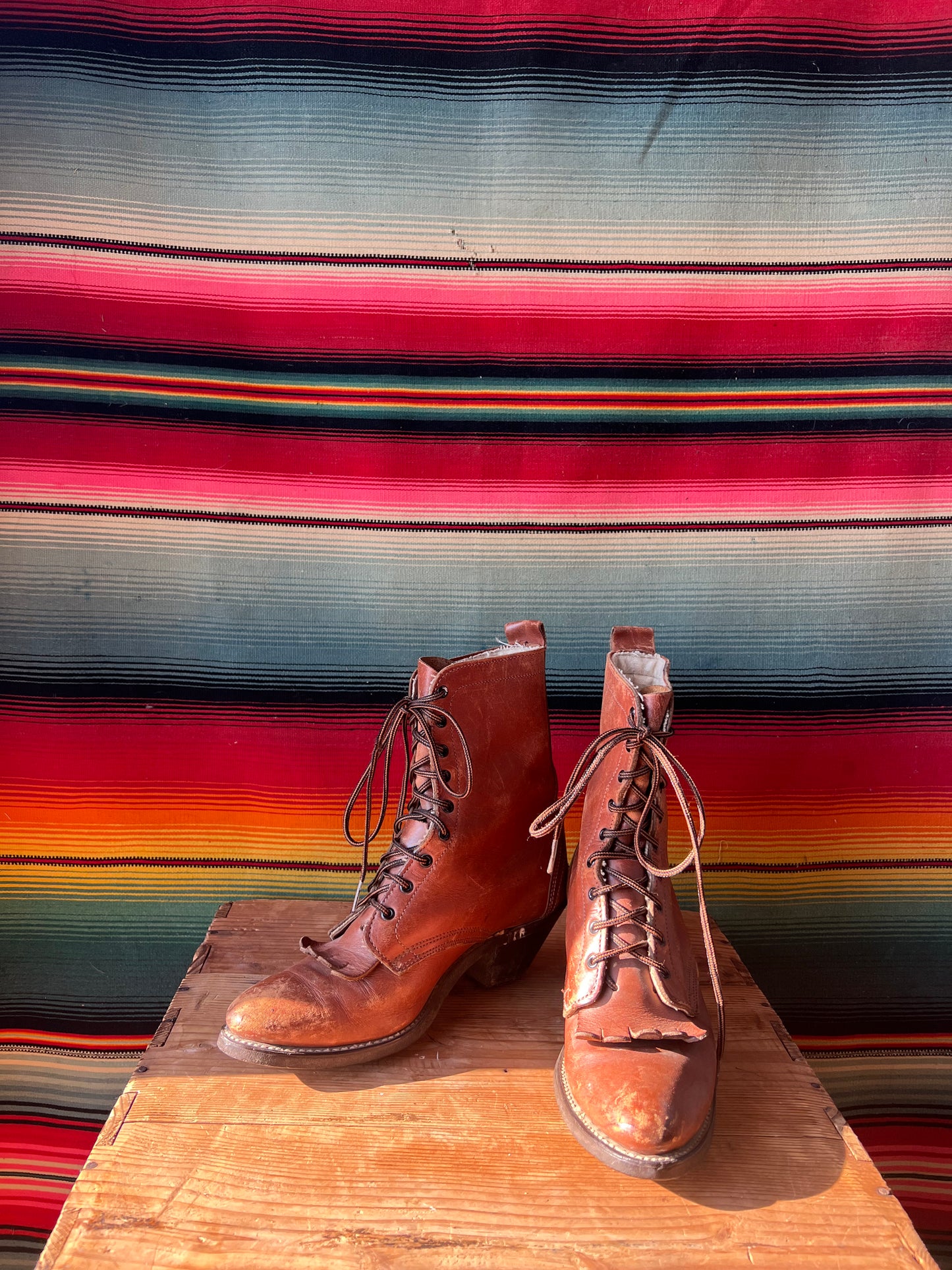 Brown Leather Ropers Size 6