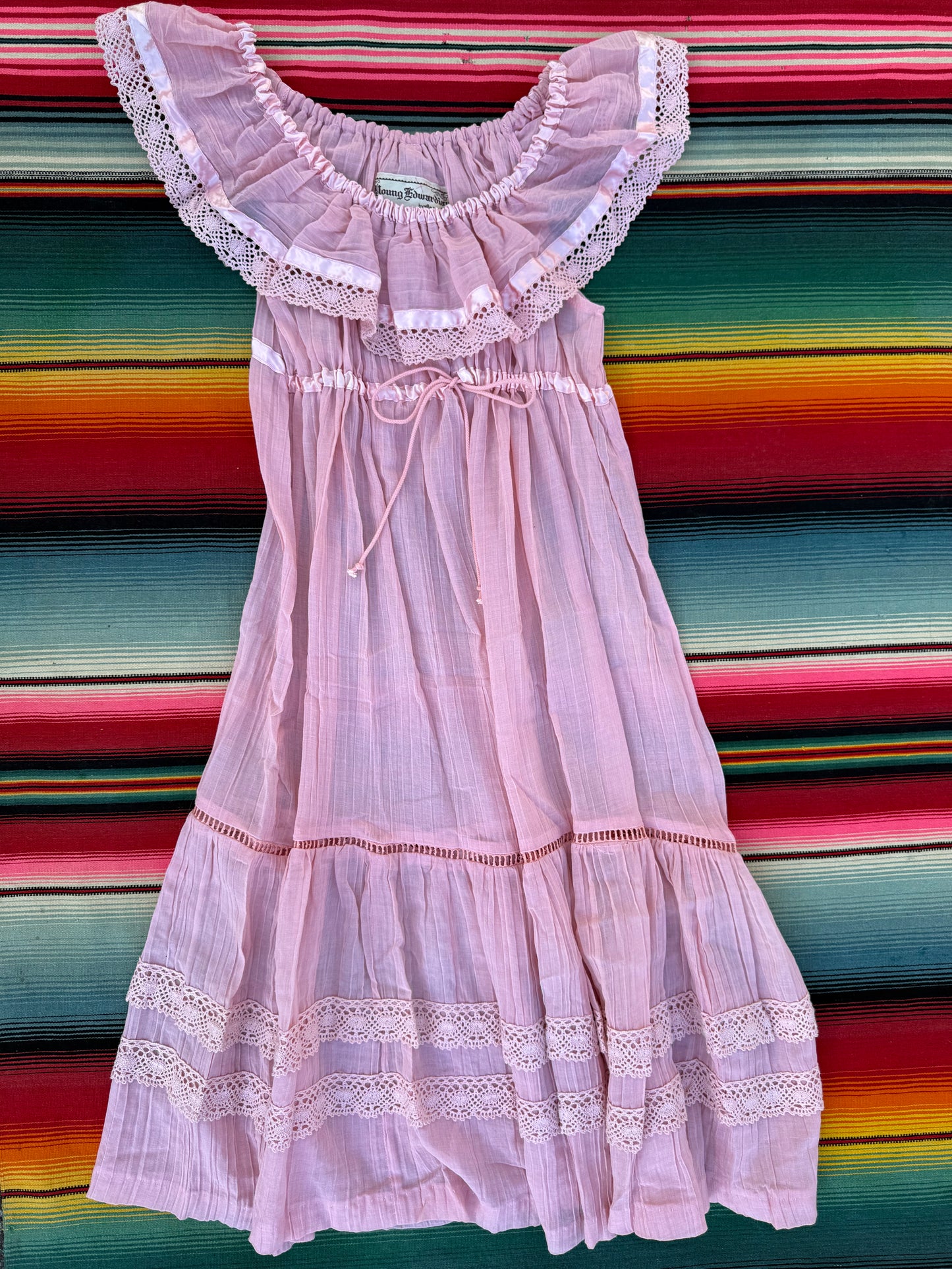 1970s Young Edwardian Bohemian Midi Dress
