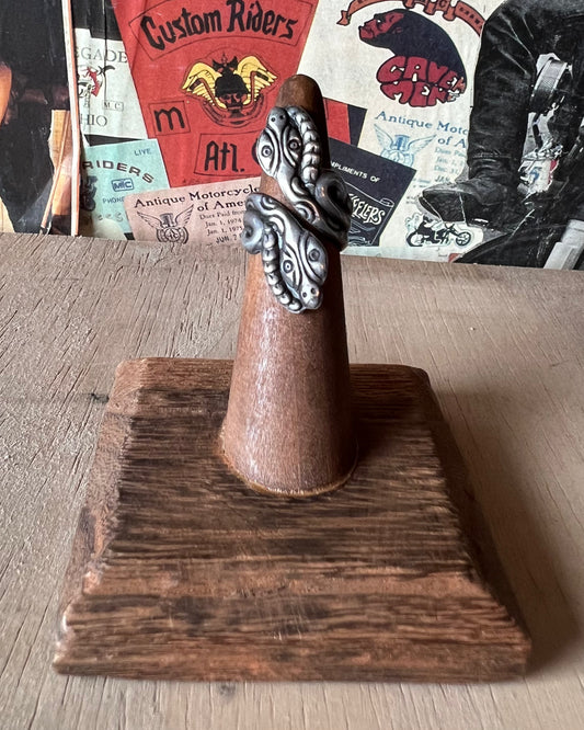 Vintage Mexican Sterling Wrap around Rattlesnake Ring - Repaired