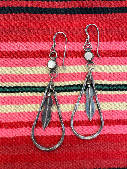 Vintage Sterling Feather Earrings (MA)