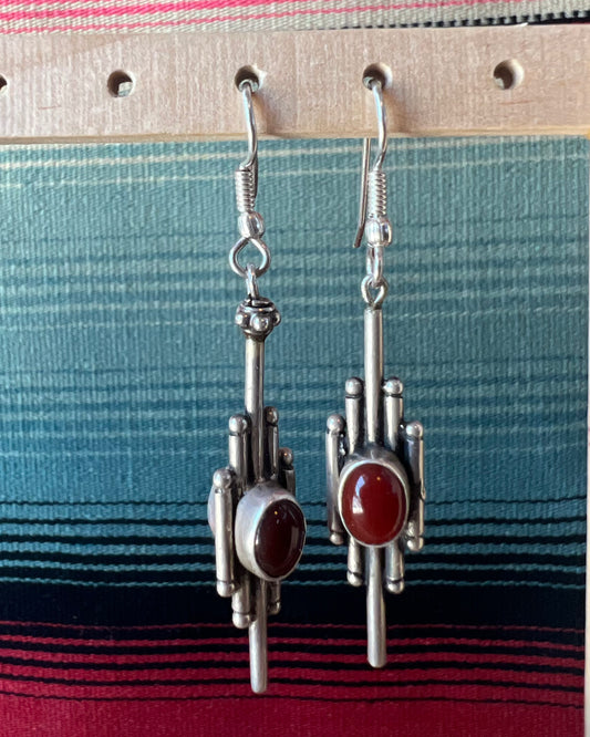 Vintage Sterling Bamboo Style Earrings
