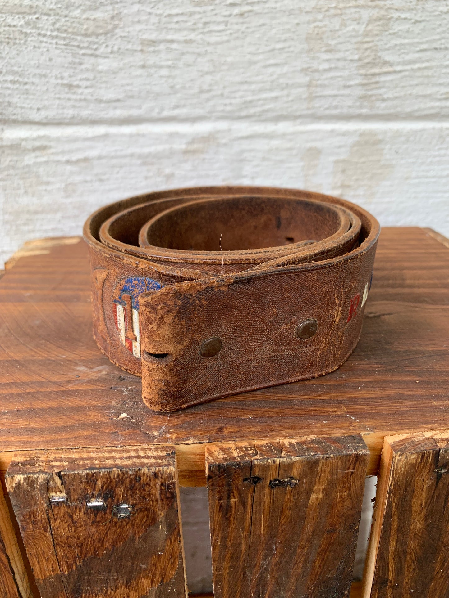 Tooled Leather Patriotic 1776 Belt