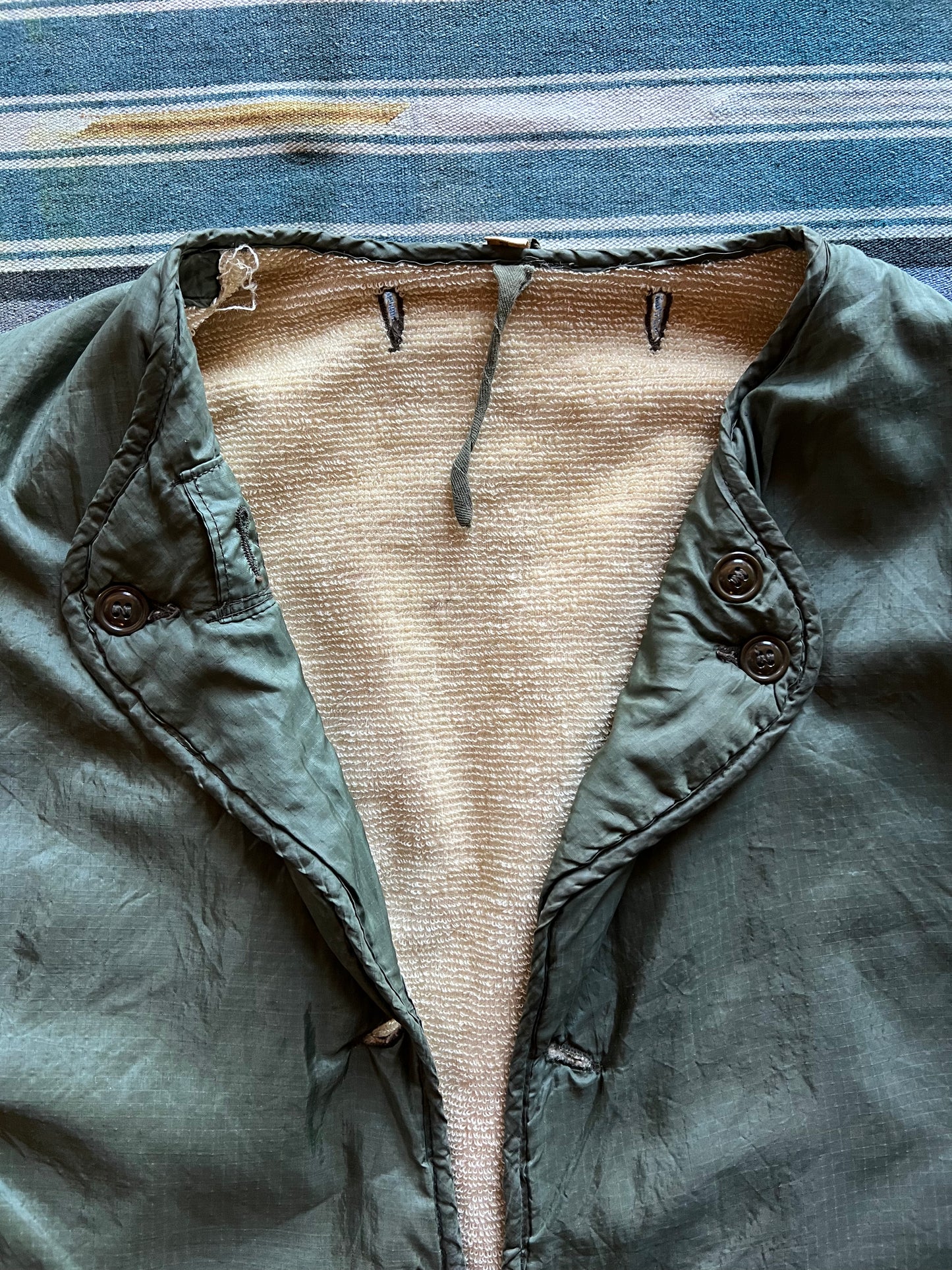 Vtg Button Up Military Sherpa Liner