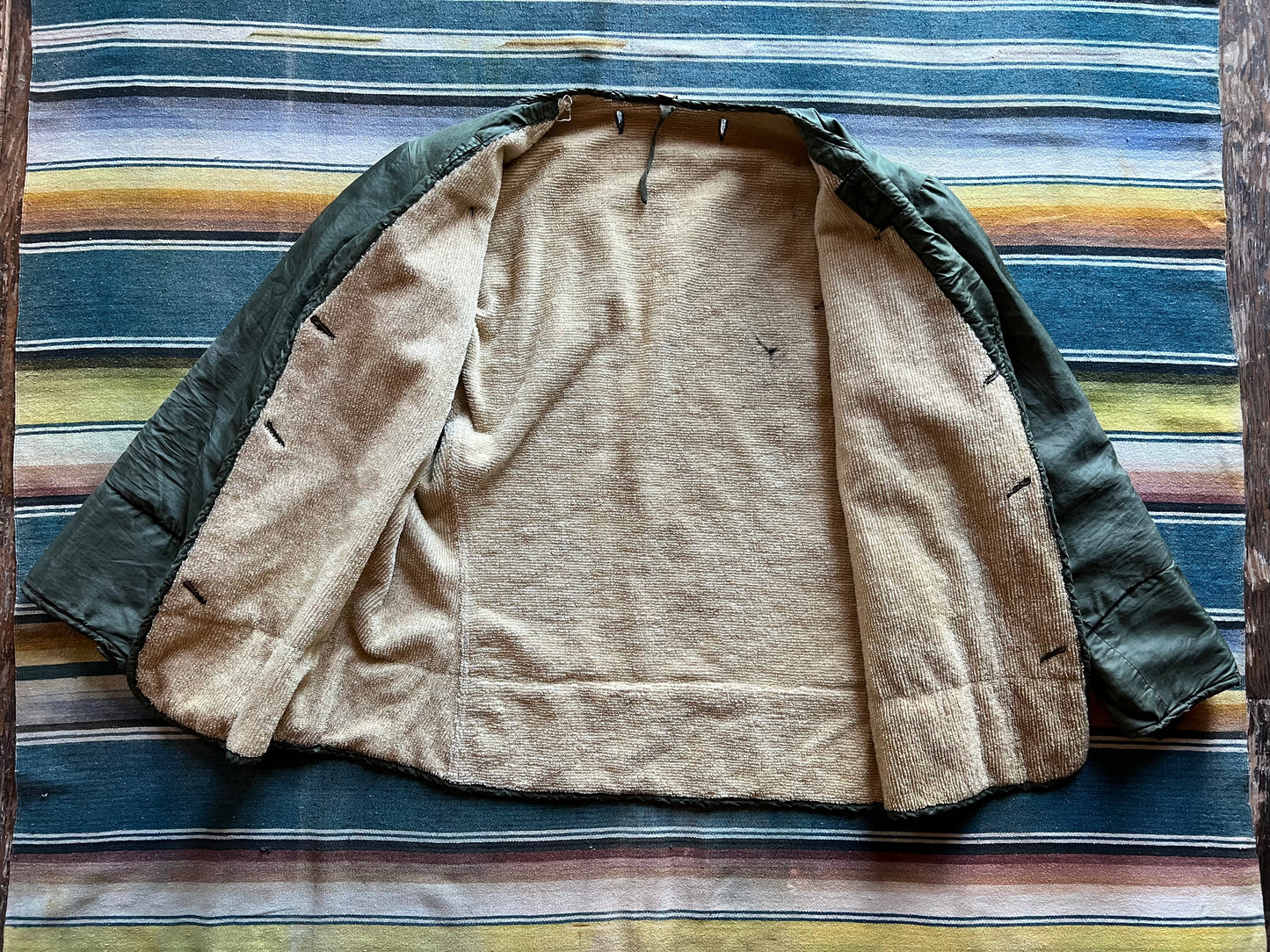 Vtg Button Up Military Sherpa Liner