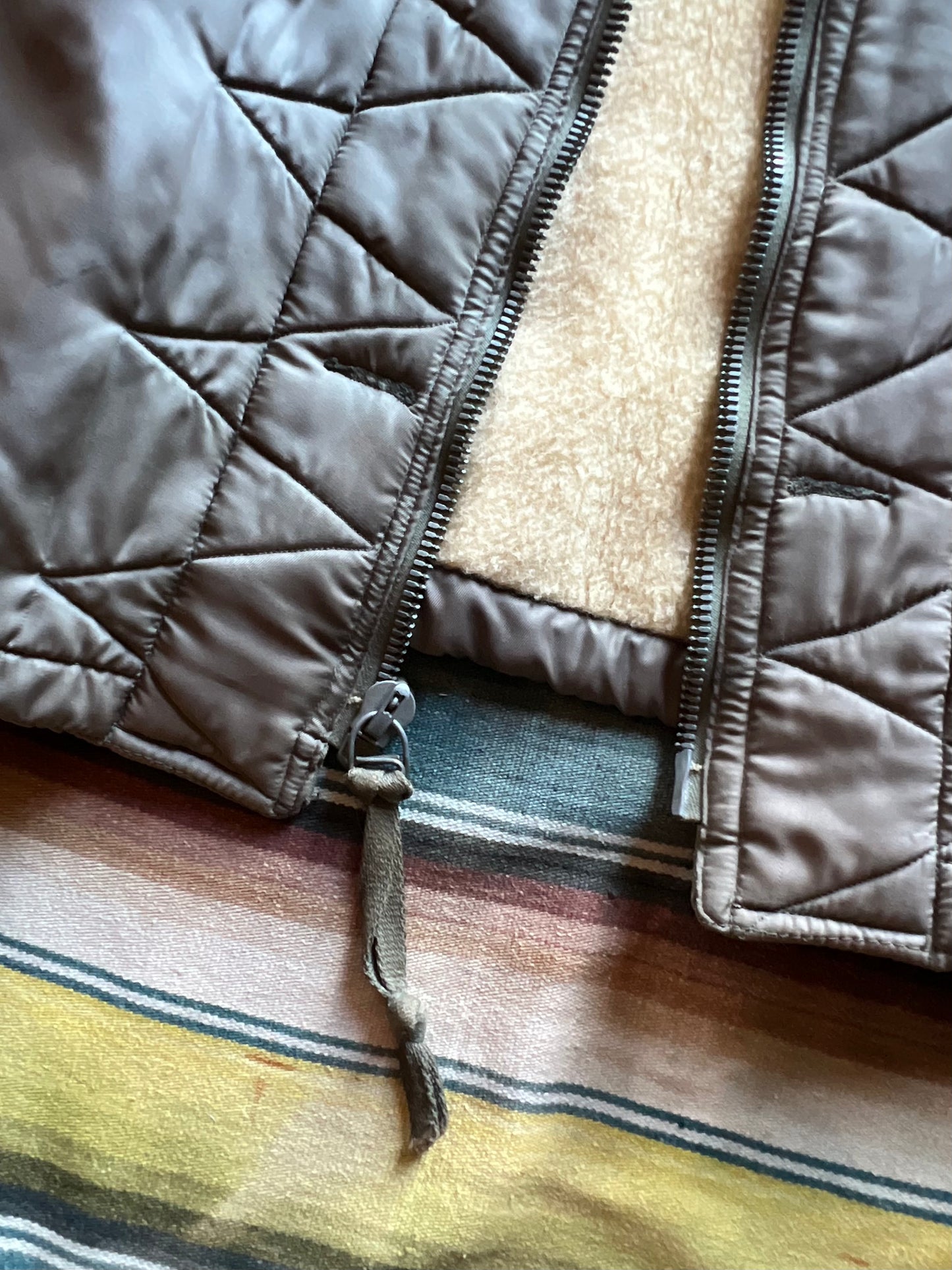 Vtg Military Zip Up Sherpa Liner