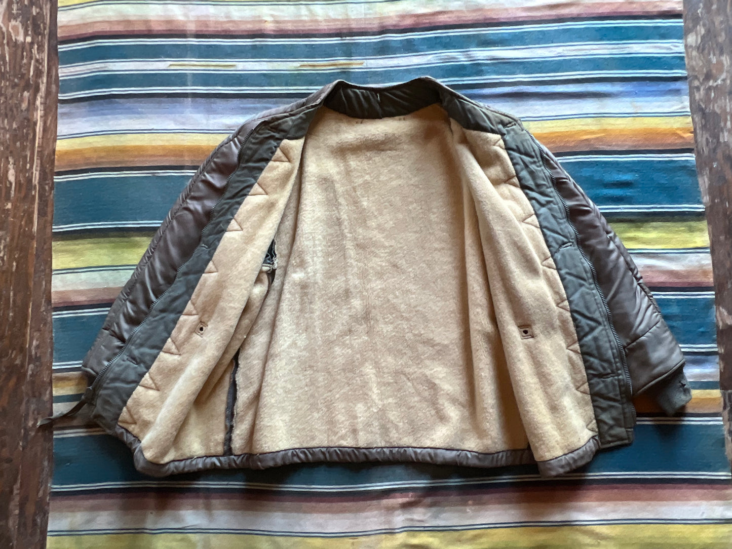 Vtg Military Zip Up Sherpa Liner