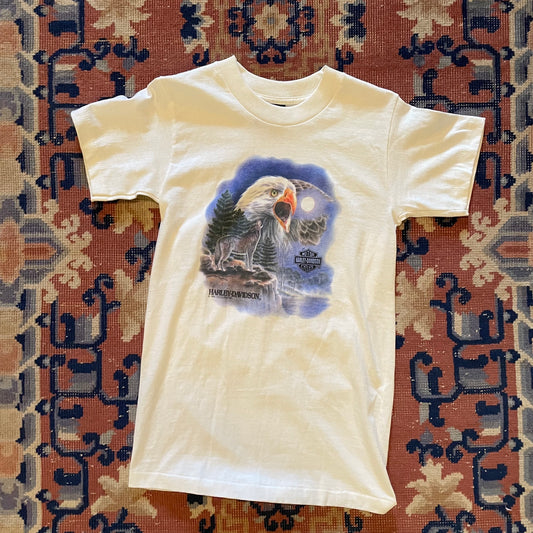 VTG Single Stitch Wolf and Eagle Harley Davidson Tee