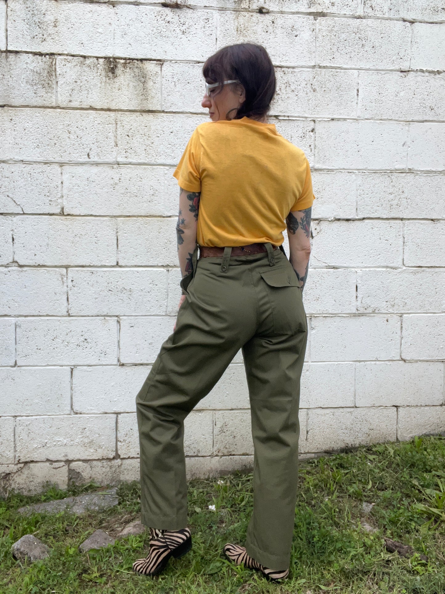 Buckle Back Army Style Pants