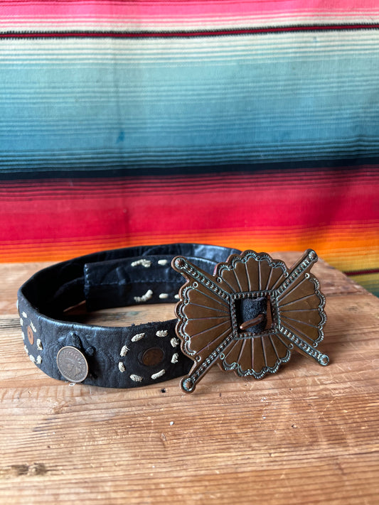 Indian Head Penny Leather Copper Buckle Belt