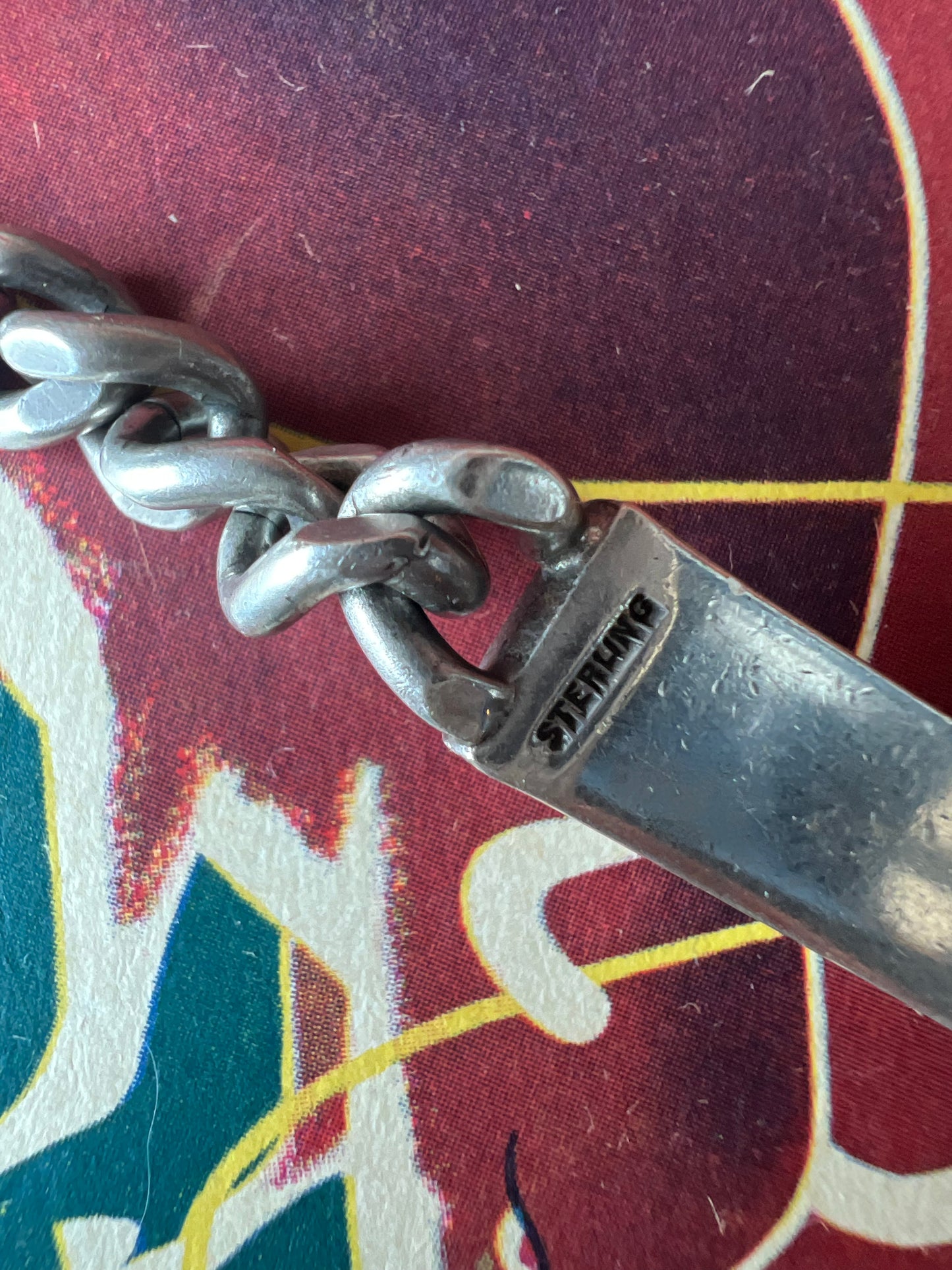 VTG Sterling 'Barbara' Chain Link ID Bracelet